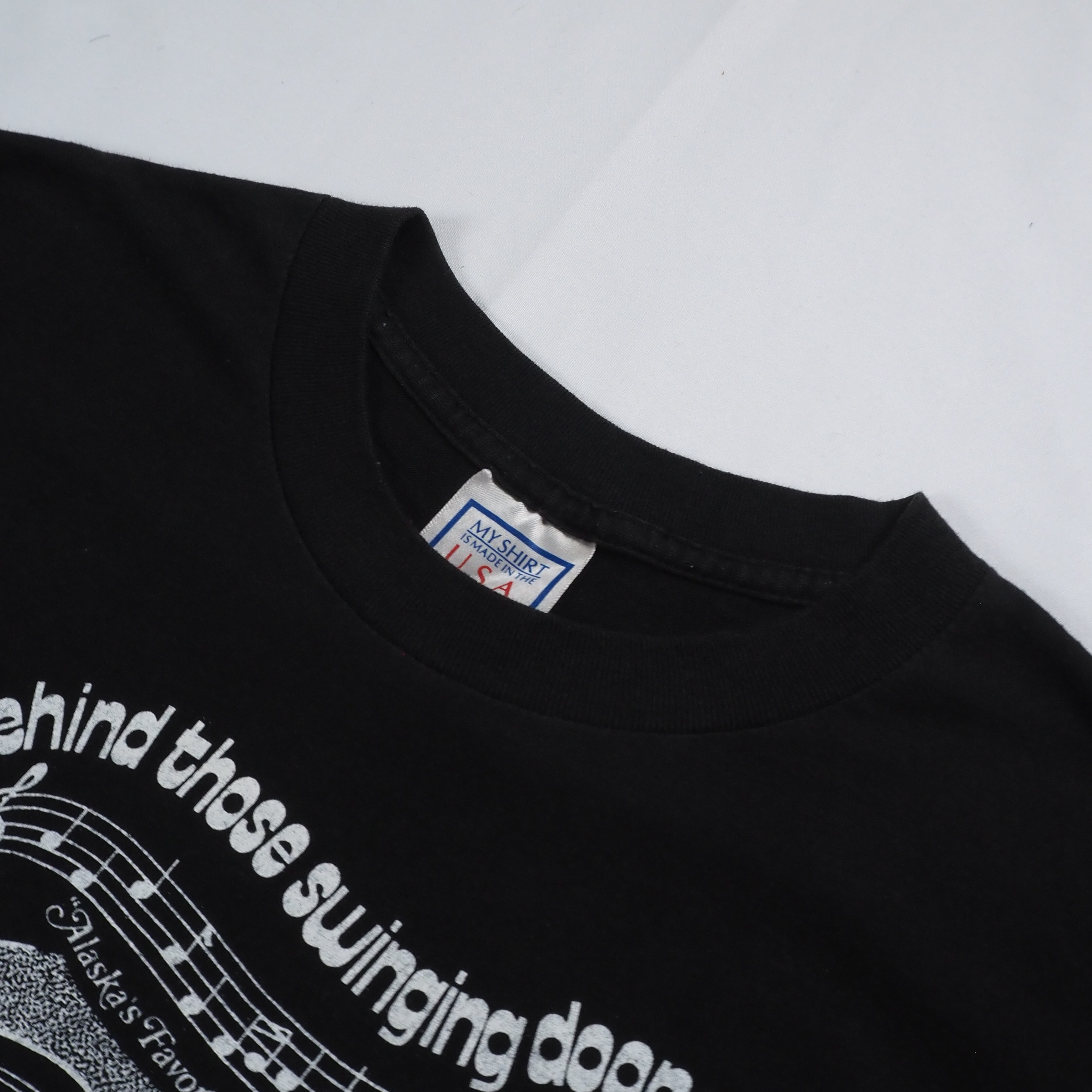 90's アラスカ バーTシャツ Lサイズ ブラック の画像 3