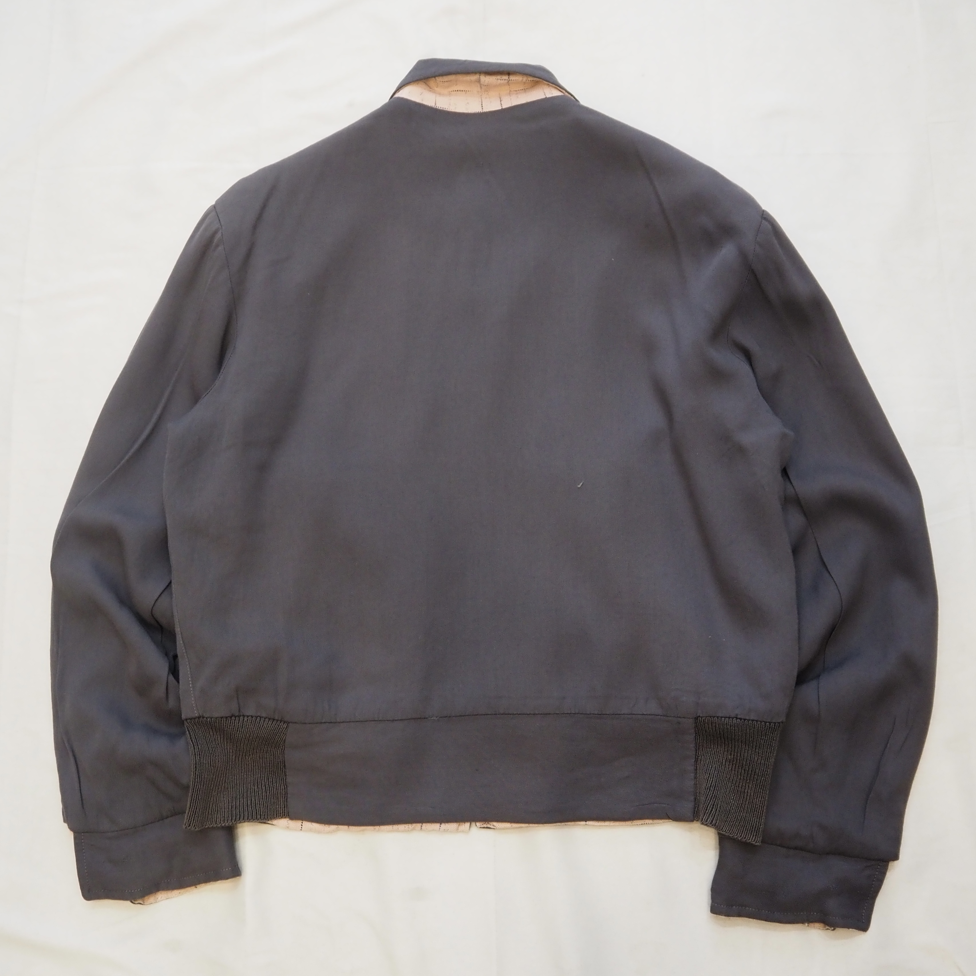 50’s Rayon Gab Jacket Pink & Gray の画像 19