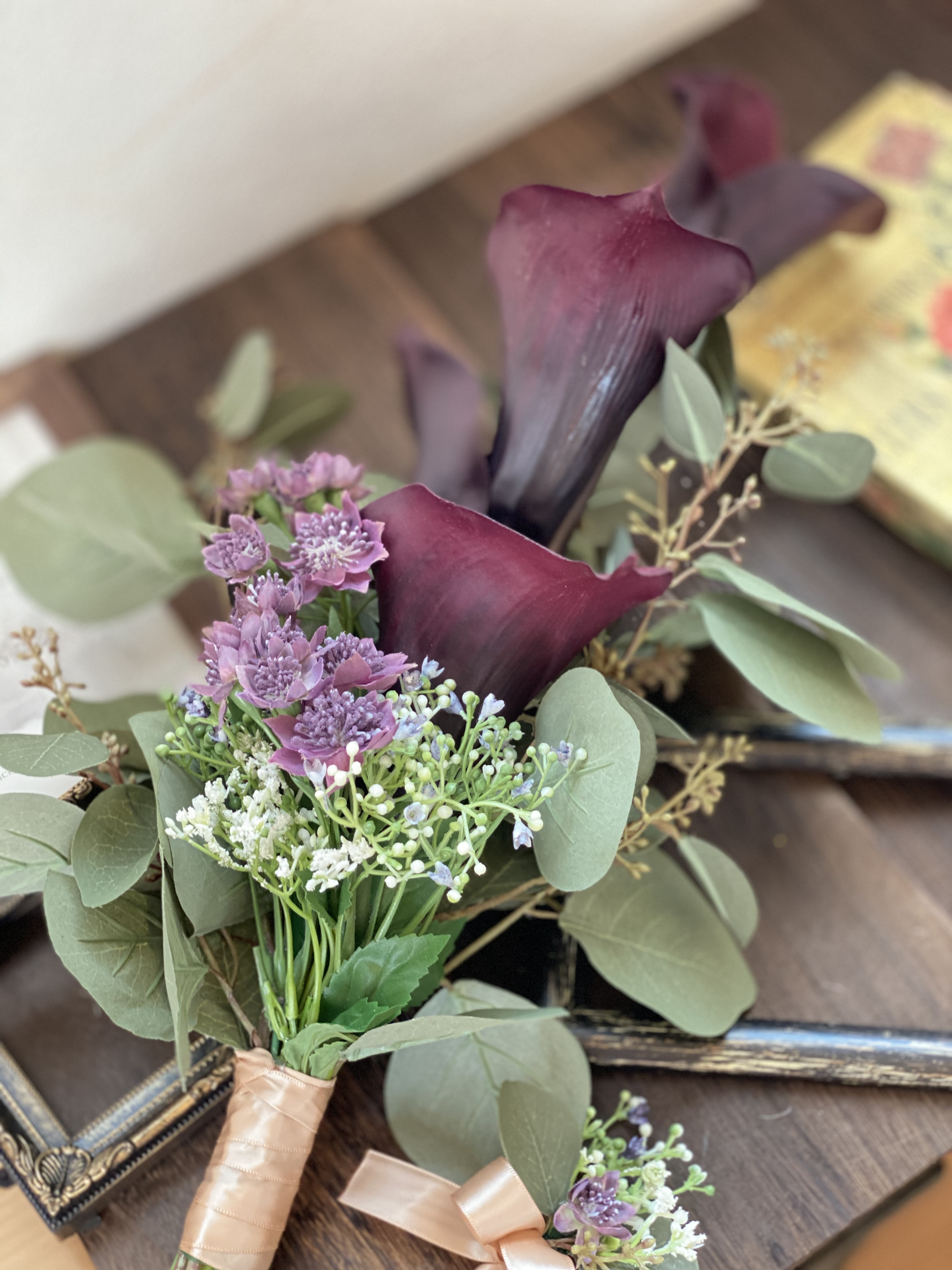 ワインレッドカラークラッチブーケ Houkiboshi