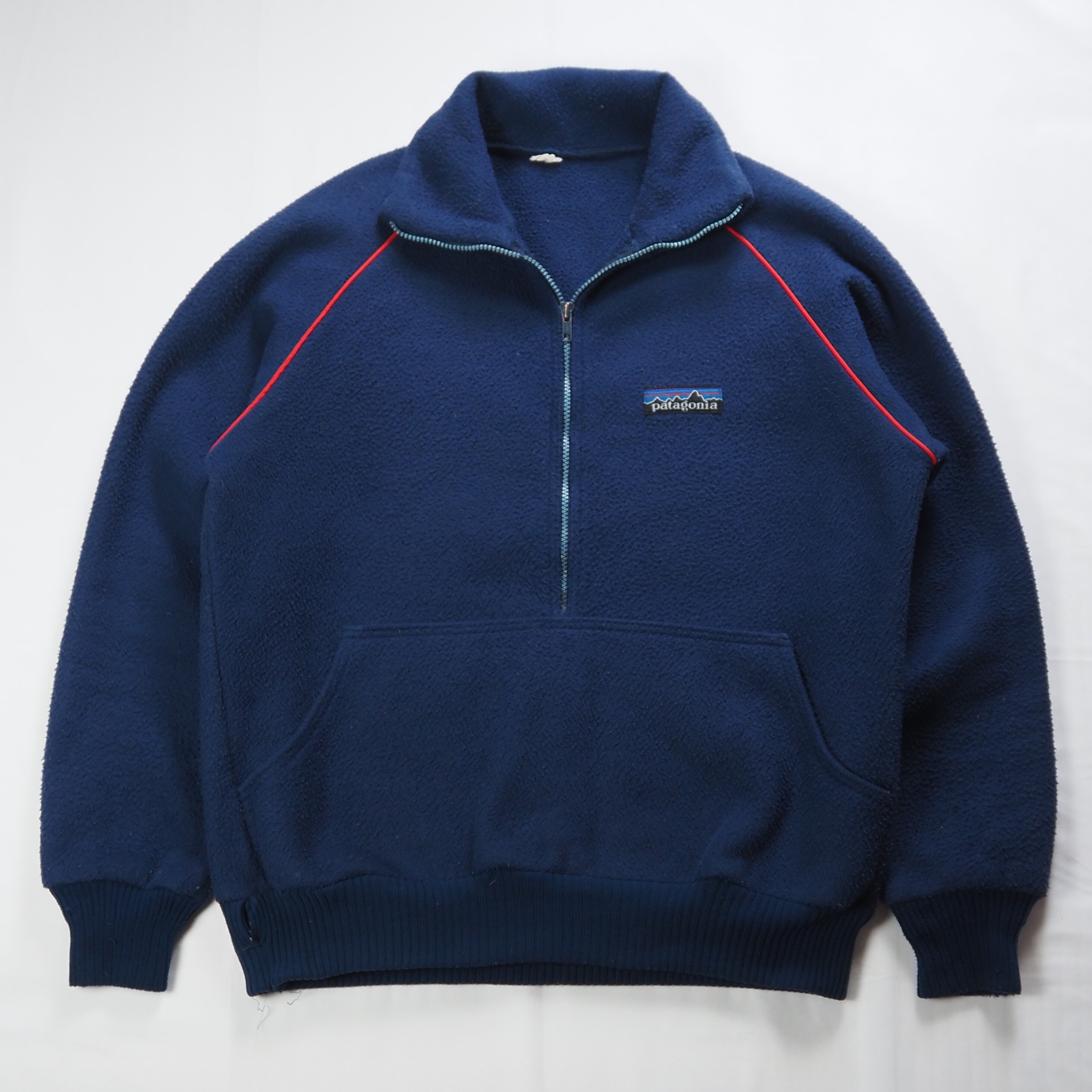 【9/23 20:00入荷】80's Patagonia フリースプルオーバージャケット ネイビー
