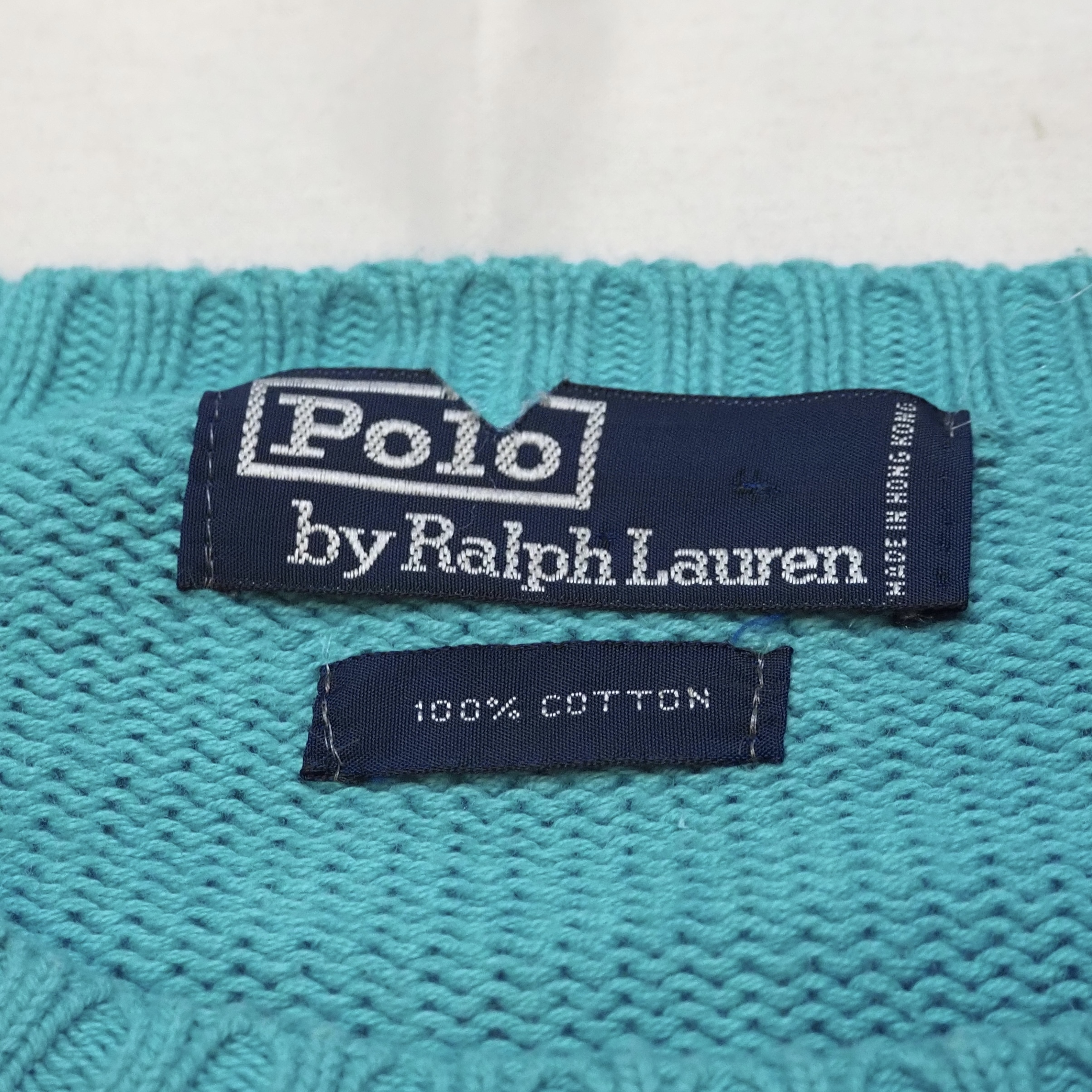 90’s Ralph Lauren コットンニット ティファニーブルー の画像 8