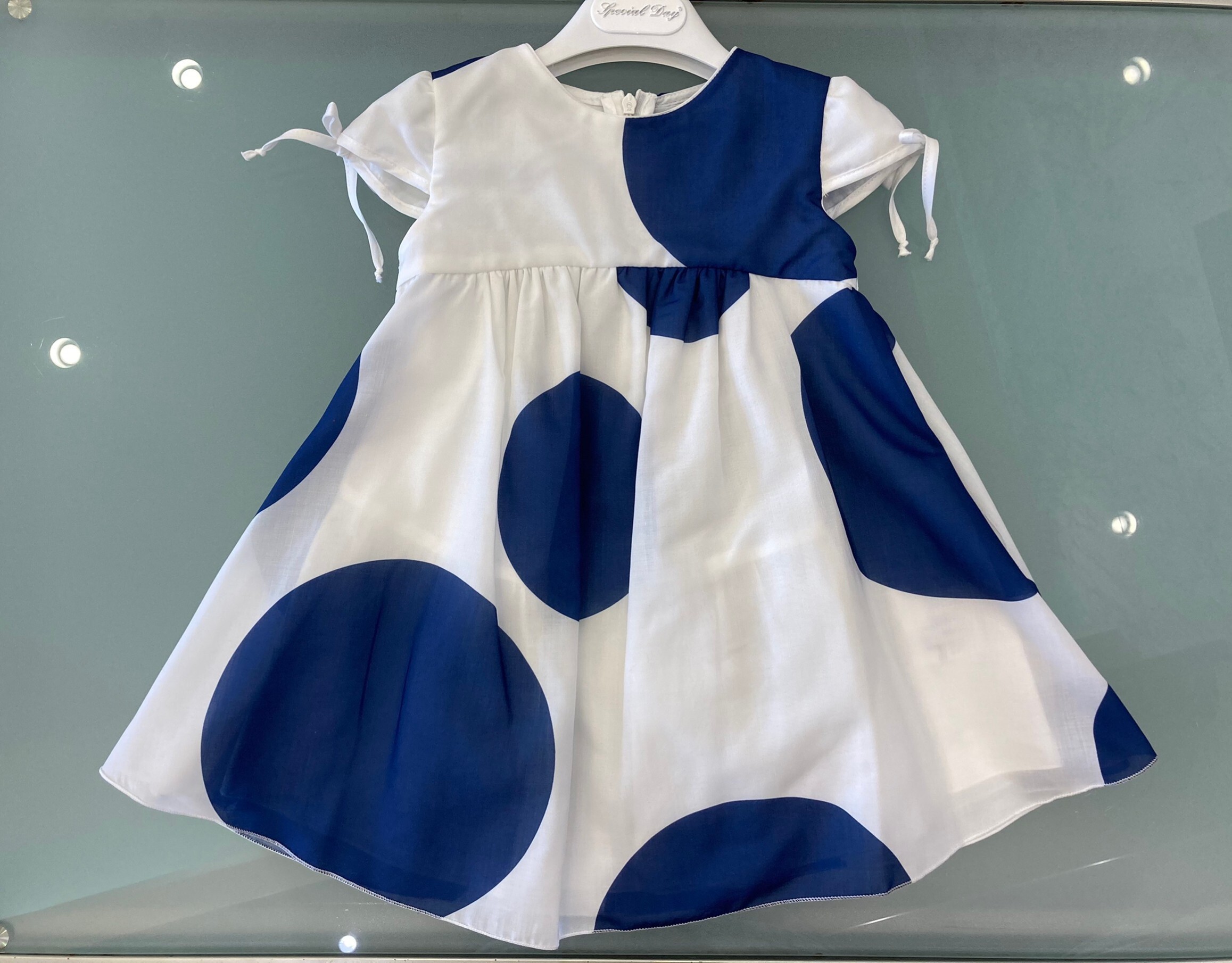 Specialday ドットブルーパフスリーブワンピース 2才 6才 ヨーロッパ海外ブランド子供服 ベビー服のルルベル