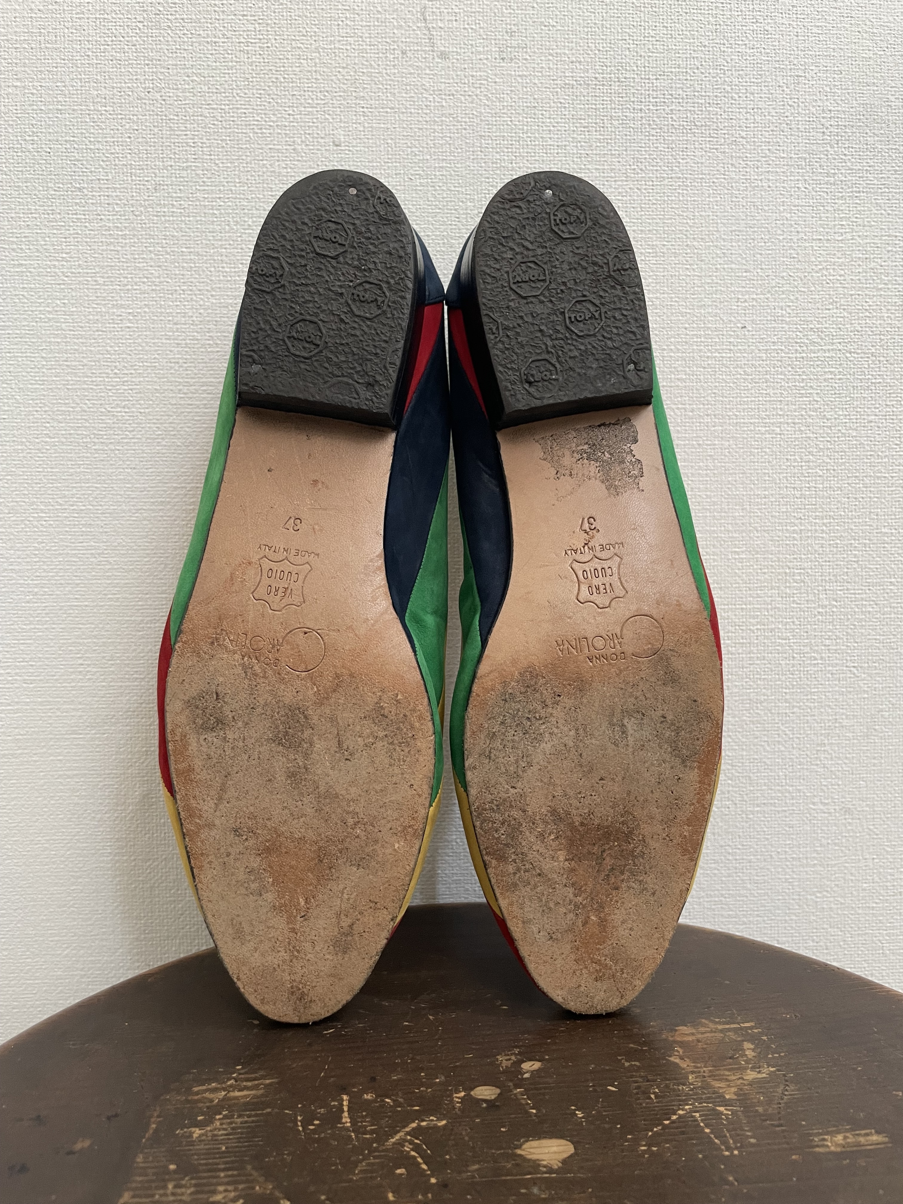 Vintage multicolored suede shoes の画像 8