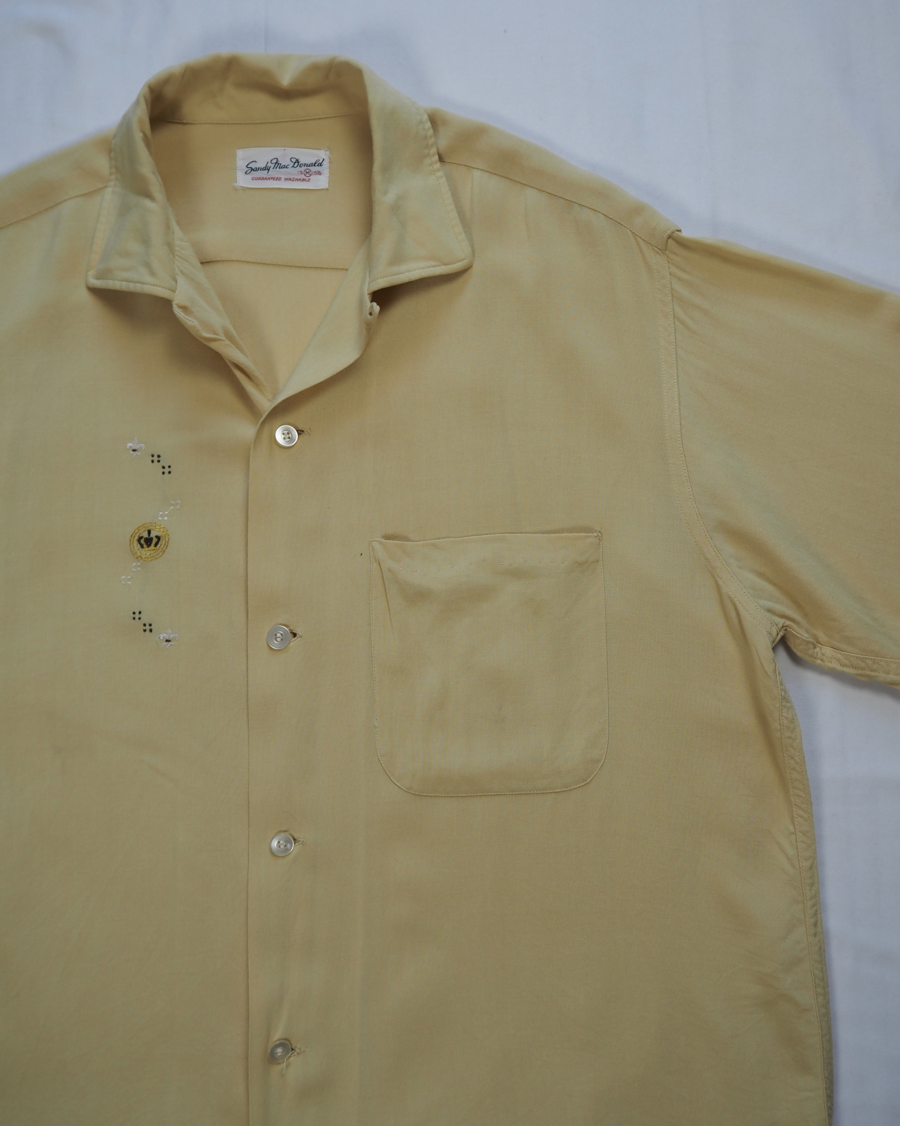 60’s レーヨンシャツ イエロー Mサイズ の画像 9