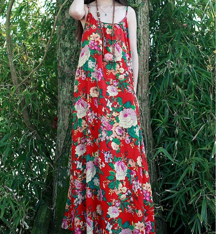 オンラインストア人気商品 マキシワンピース 花柄 夏 ボタニカル ロングワンピース ビーチ サマードレス ワンピース レディー 福岡空港免税店 Ssl Daikyogo Or Jp