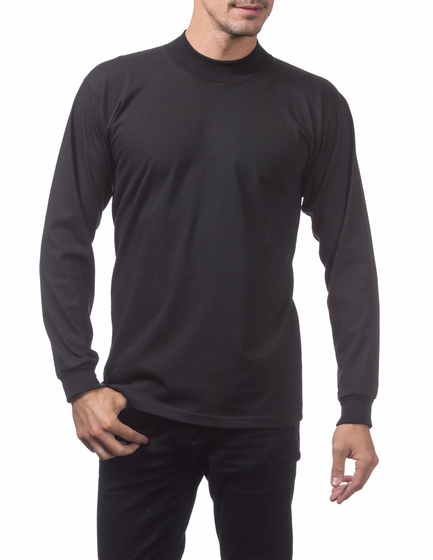 mock turtleneck long sleeve shirt