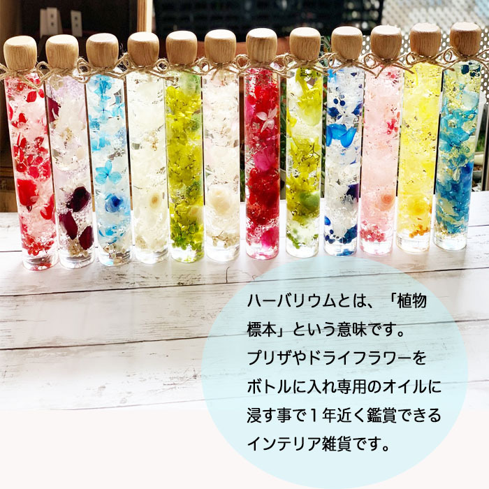 誕生石colorハーバリウム＋誕生花メッセージカード 1月から6月 ...