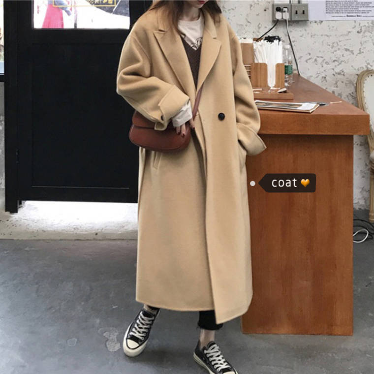 送料無料 大人っぽアウター ウエストマーク付き ウール ロング