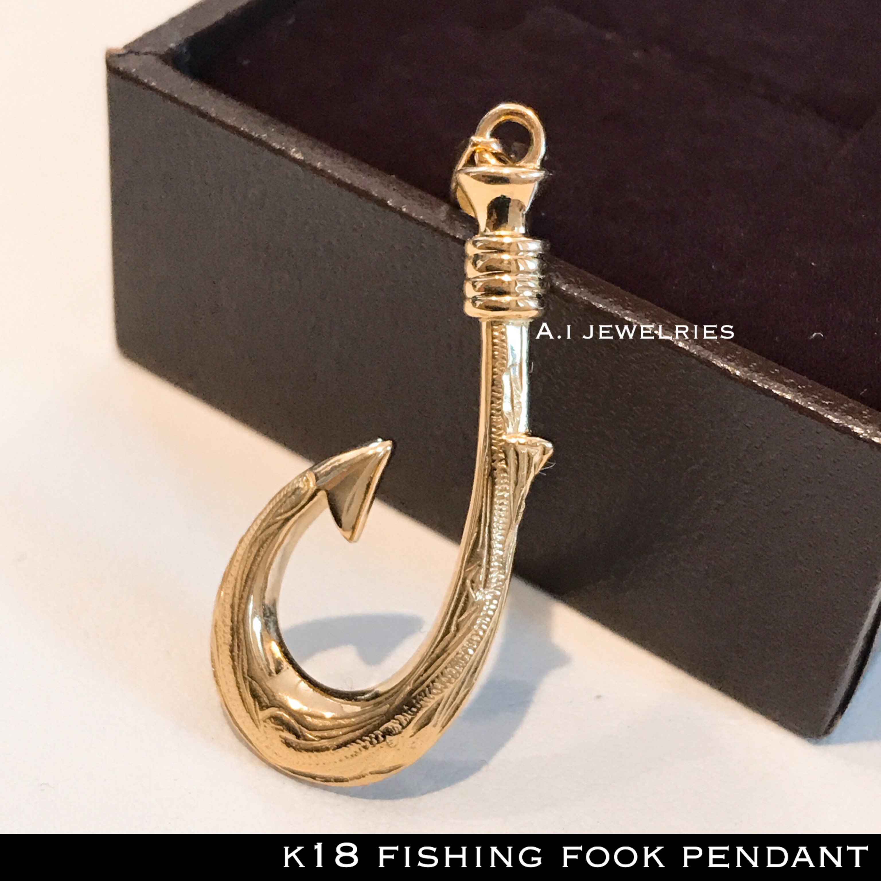 ペンダント 18金 釣り針 K18 釣り針 フック 釣り ペンダント 男女兼用 K18 Fishing Hook Pendant A I Jewelries エイアイジュエリーズ