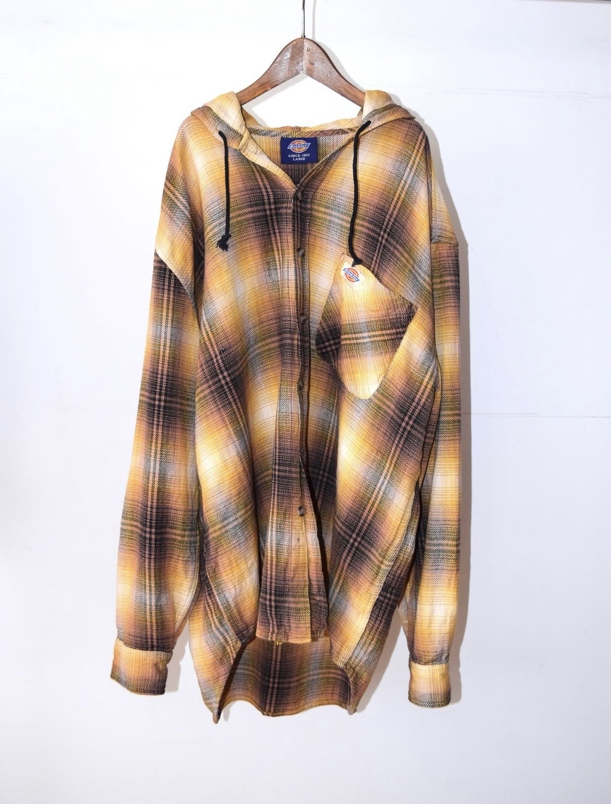 〜1990s Dickies flannel parka yellow check “DEAD STOCK”