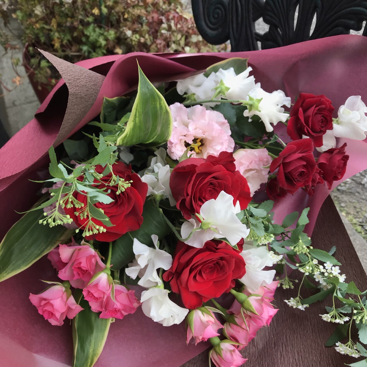 赤とピンクのバラの花束 Mitahana Online Shop Official Web Site