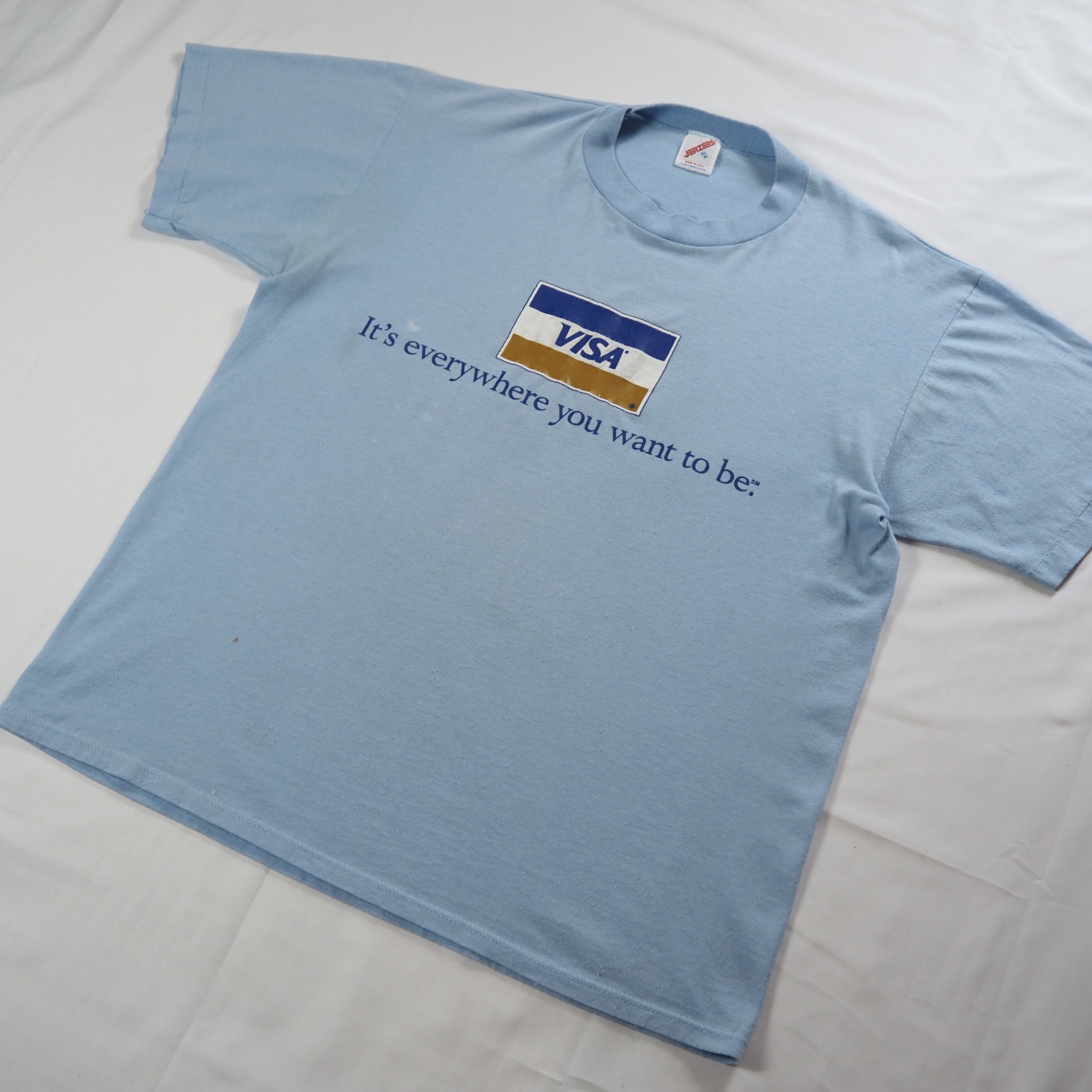 90’s VISA Tシャツ XL ライトブルー 企業Tシャツ の画像 2