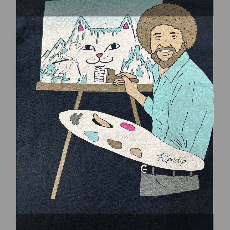 RIPNDIP 長袖Tシャツ 袖ロゴ 袖プリント ブラック ロンT リップンディップ ROSS L/S バックプリント (M) の画像 4