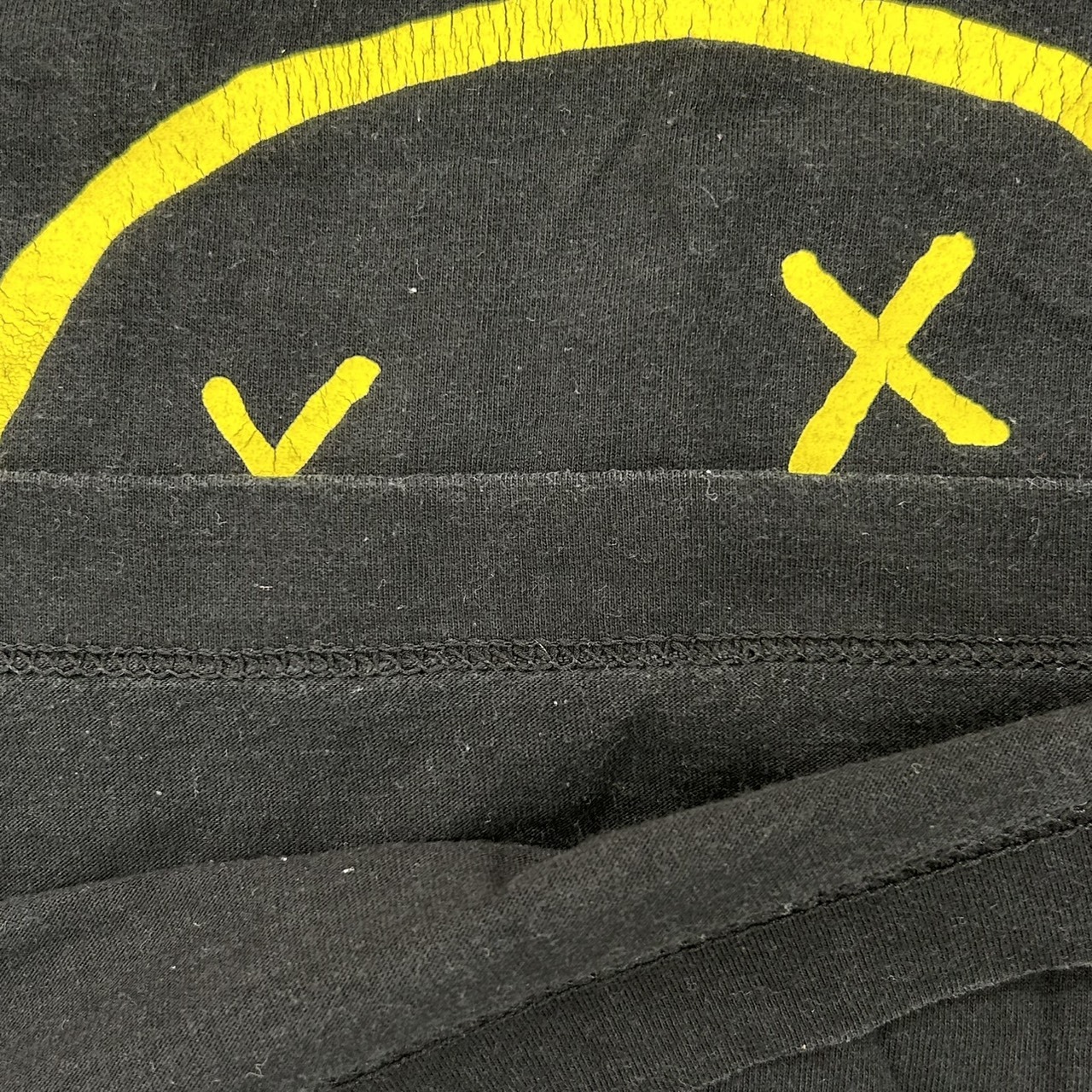 NIRVANA Smiley Face T-Shirt Black Yellow Size L の画像 12