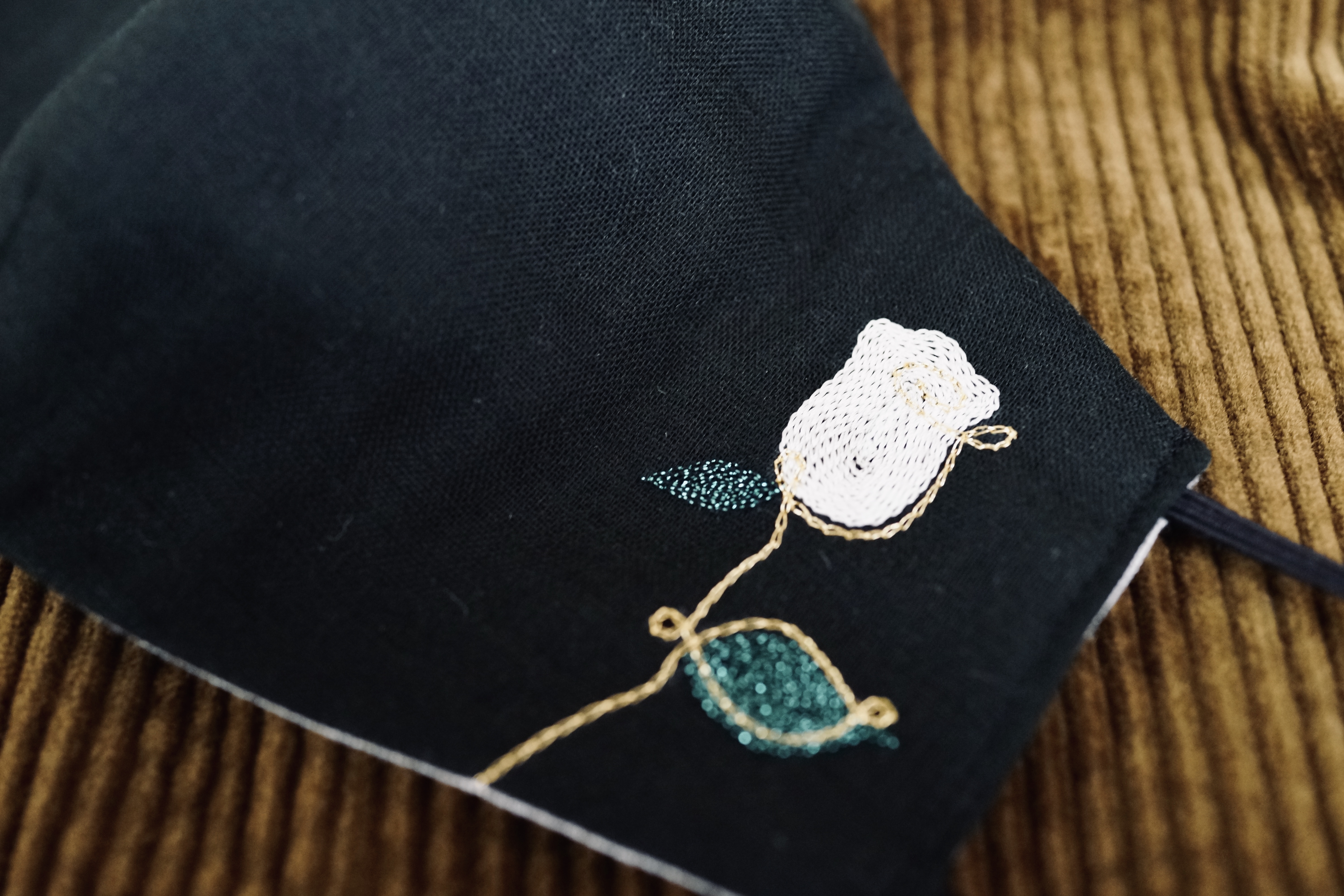 【刺繍マスク/ワイヤー】 "Rose✴︎Black"