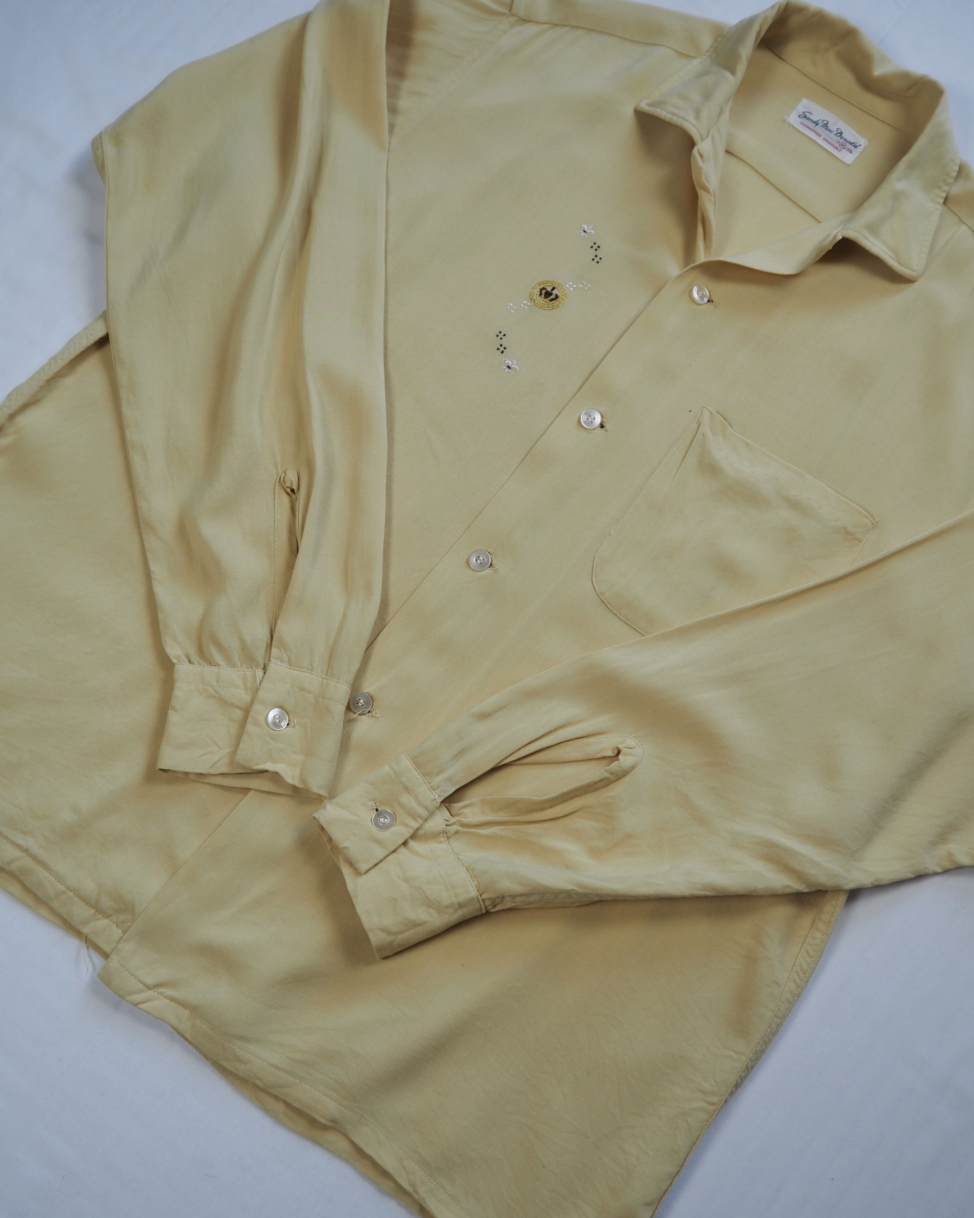 60’s レーヨンシャツ イエロー Mサイズ の画像 5