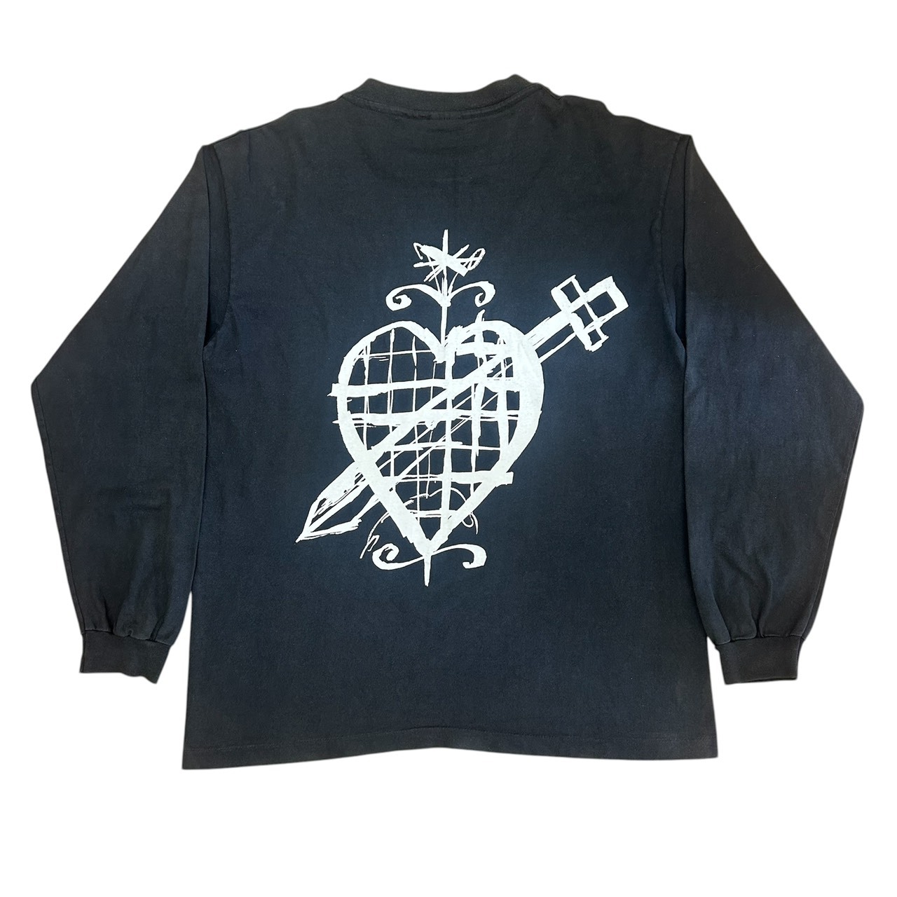 90s ROLLING STONES Voodoo Lounge Tour Cross Graphic Long Sleeve T-Shirt Black XL の画像 2