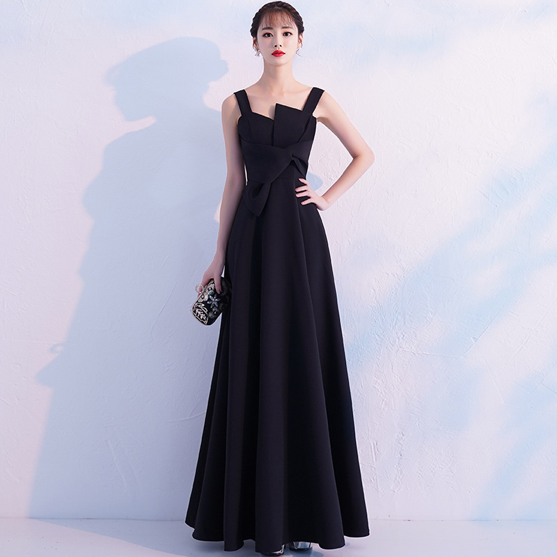 ワンピース 成人式 パーティードレス 無地 エレガント 気質アップ 特別なデザイン結婚式 演奏会 発表会 ブラック Xs S M L Ll 3l Dresszone