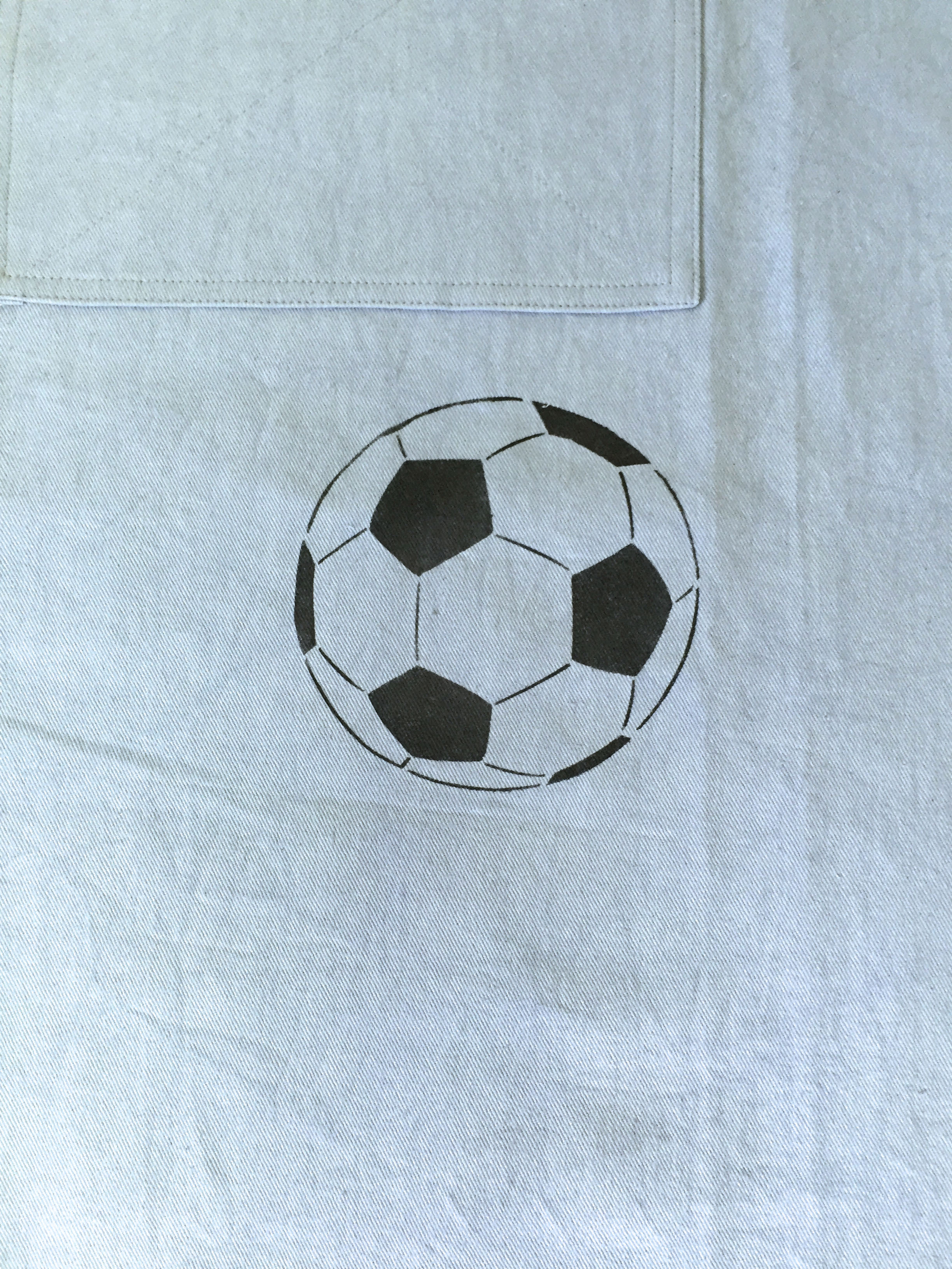 手染めエプロン サッカーボールm ブルーグレー 男のエプロン屋