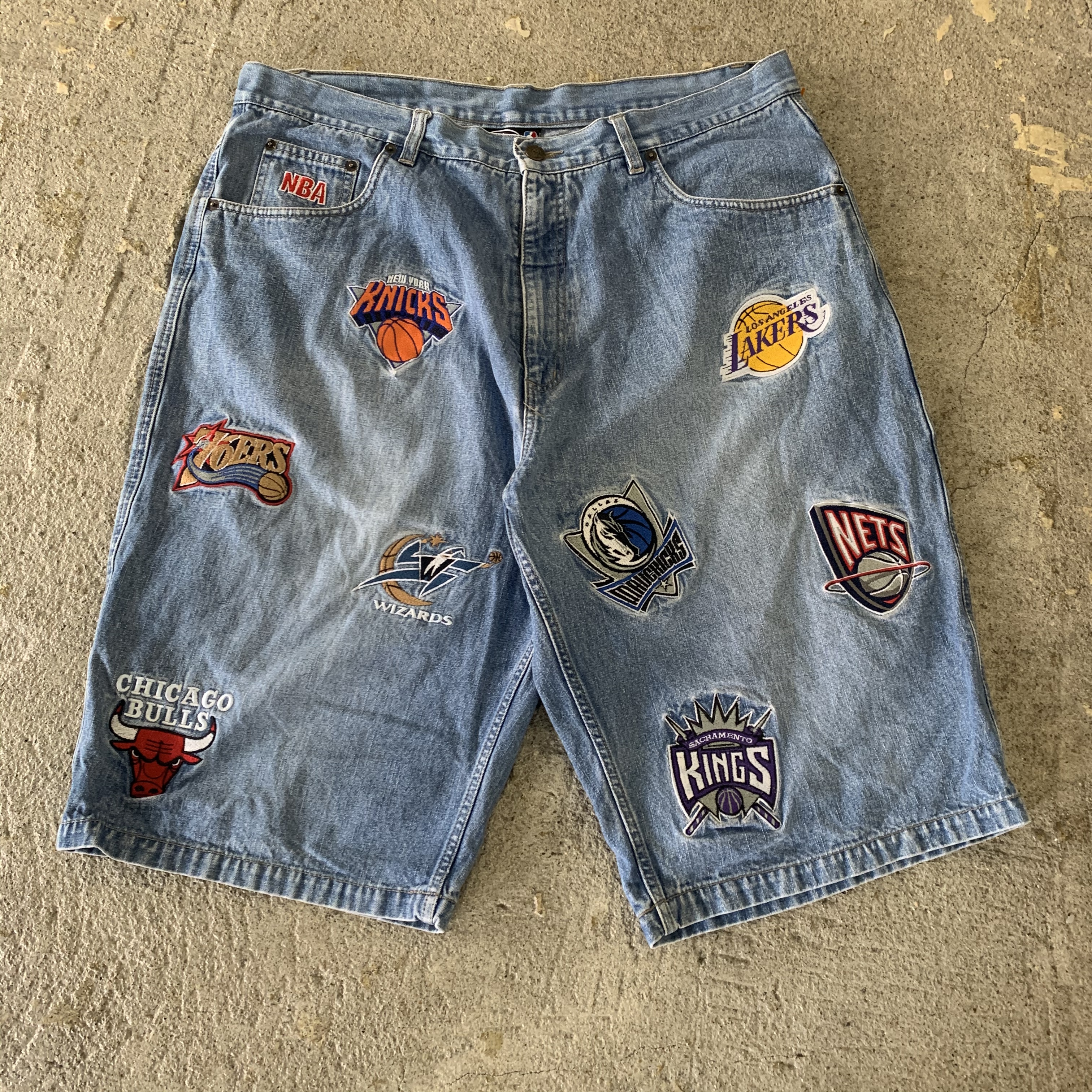 nba denim shorts