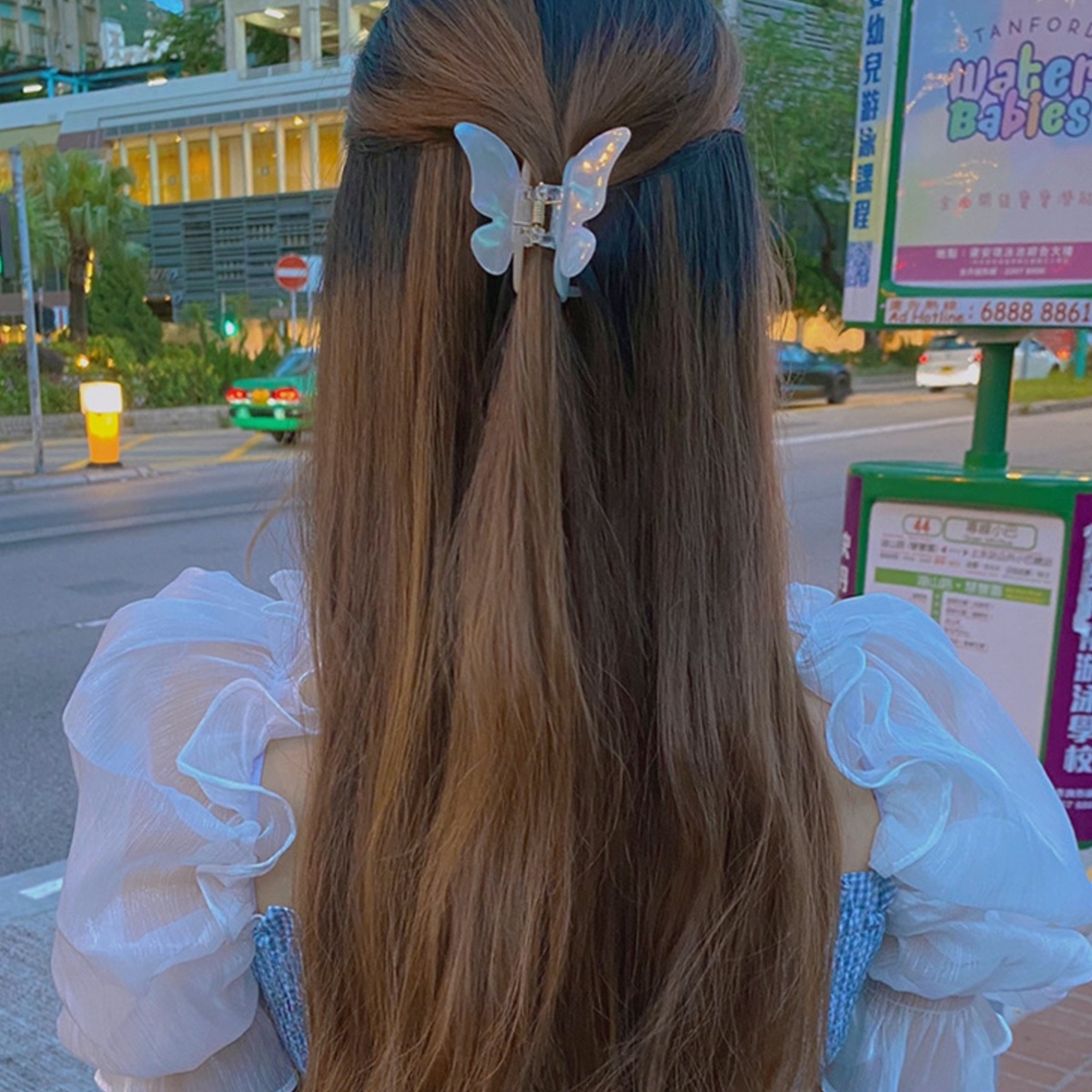 ヘアアクセサリー バンスクリップ ヘアクリップ 韓国 ヘアレンジ 簡単 まとめ髪 シンプル 大人 レディース バタフライ 蝶 女性 蝶々アクリルカラフル バンスクリップ セレクトショップオンリーユー