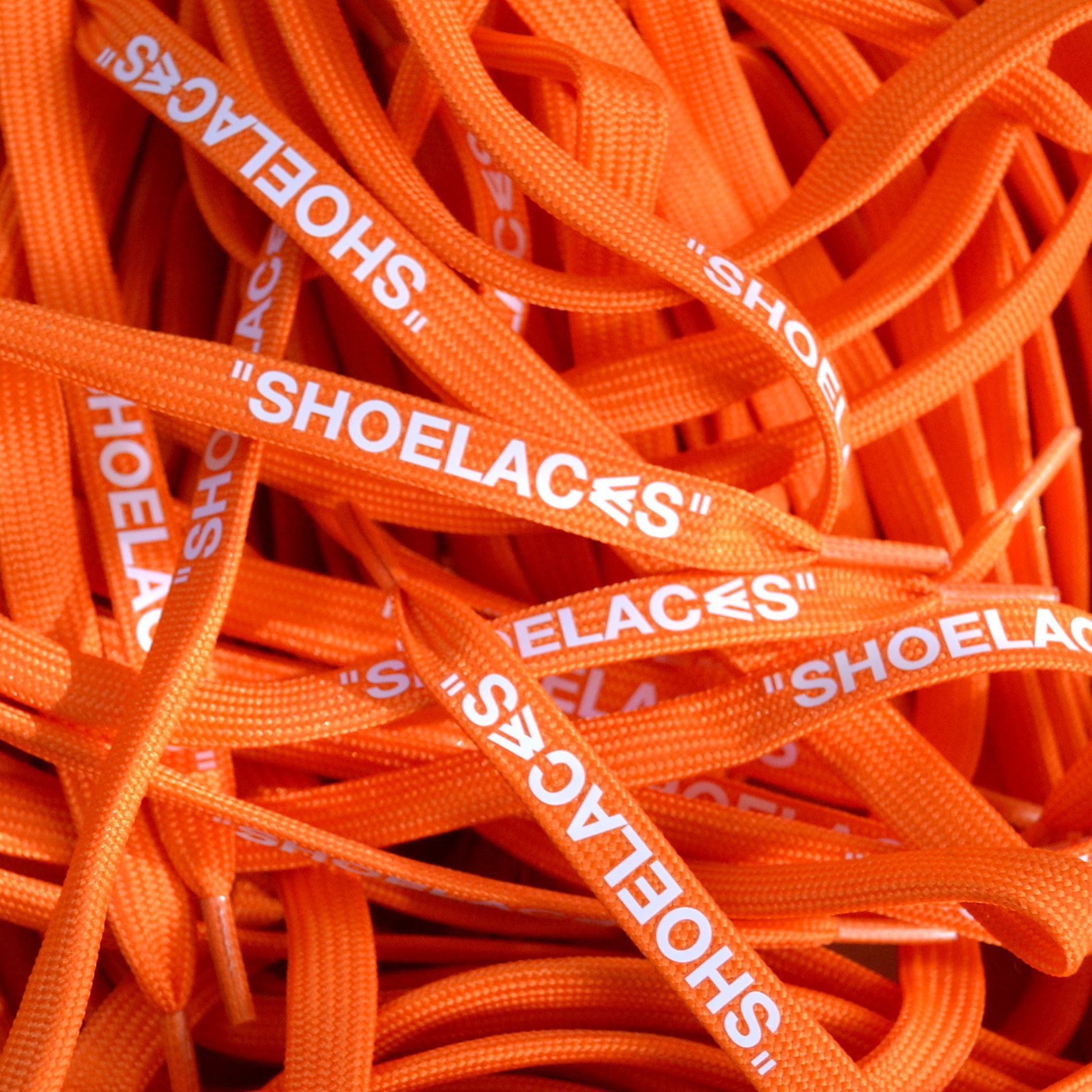 flat orange shoelaces