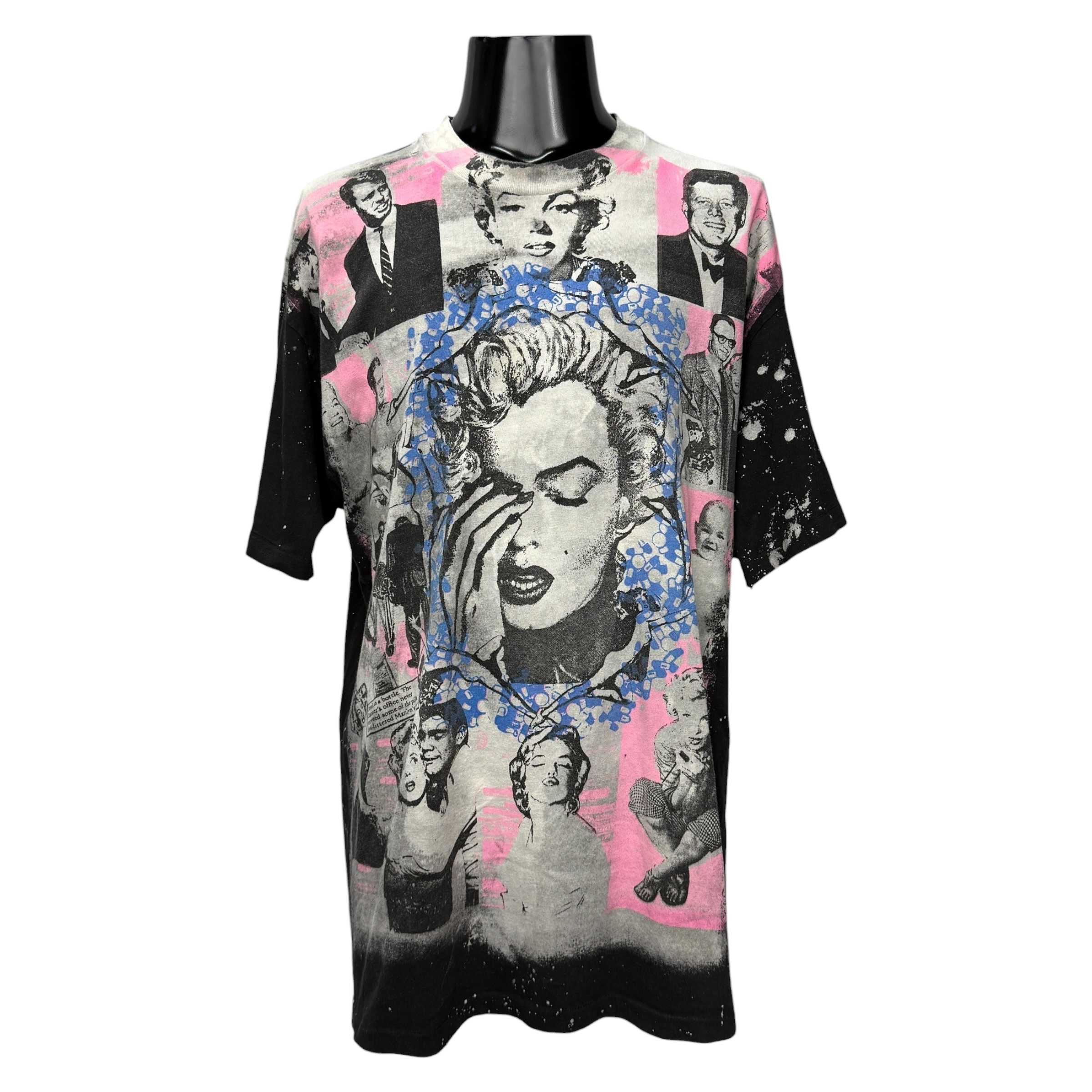【MARILYN MONROE】マリリン・モンロー モスキートヘッド”MARILYN & JFK MULTI PRINT” 90’s Vintage Tシャツ