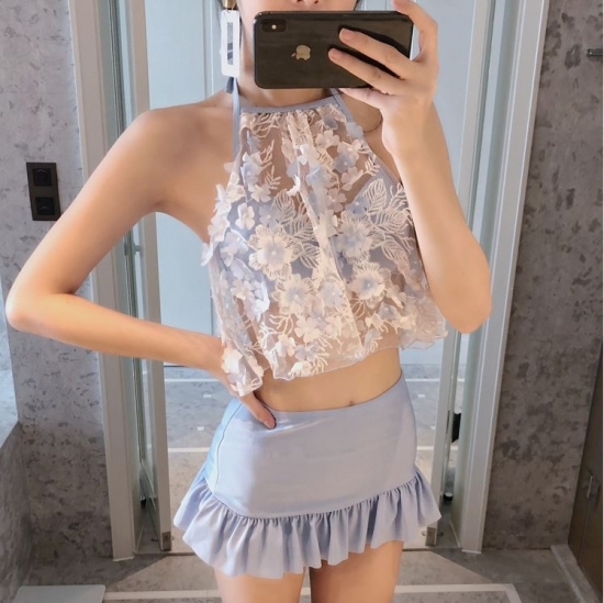 水着 ビキニ レディース ビキニ水着 セクシー タンキニ水着 タンキニ かわいい 大人可愛い 花柄 ボタニカル フリル ホルターネック 韓国 水着 ビキニ スイムウェア レディース おしゃれ 可愛い 個性的 夏 19新作 St05 Dbstyle 韓国ファッション 海外アパレル