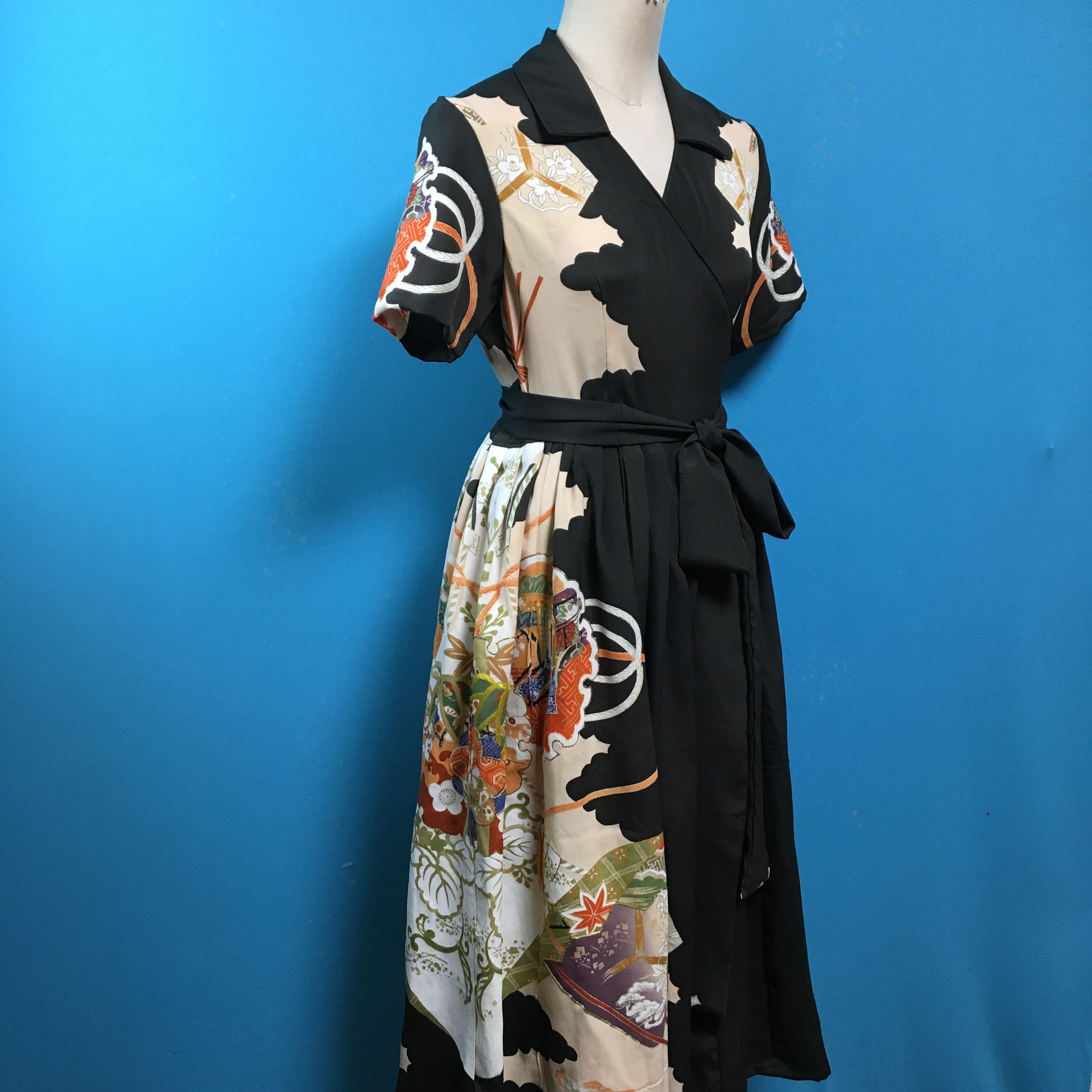 Vintage 黒引き振袖ドレス Us 8 すべてハンドメイド服一点ものファッションのプリシラ Vintage 黒引き振袖ドレス Us 8 すべてハンドメイド服一点ものファッションのプリシラ
