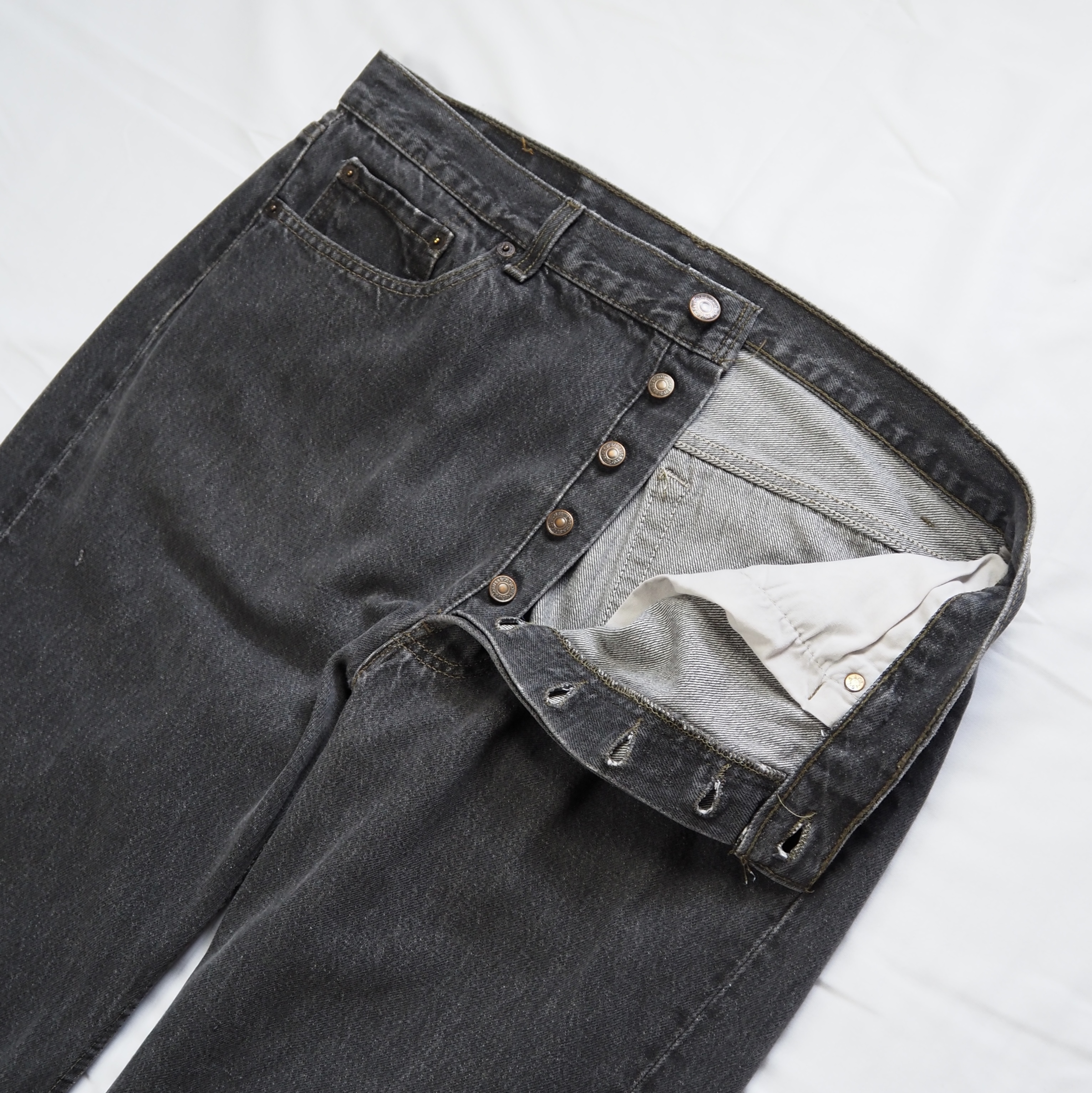 90’s Levi’s 501 先染めブラックデニム 36×30 の画像 6