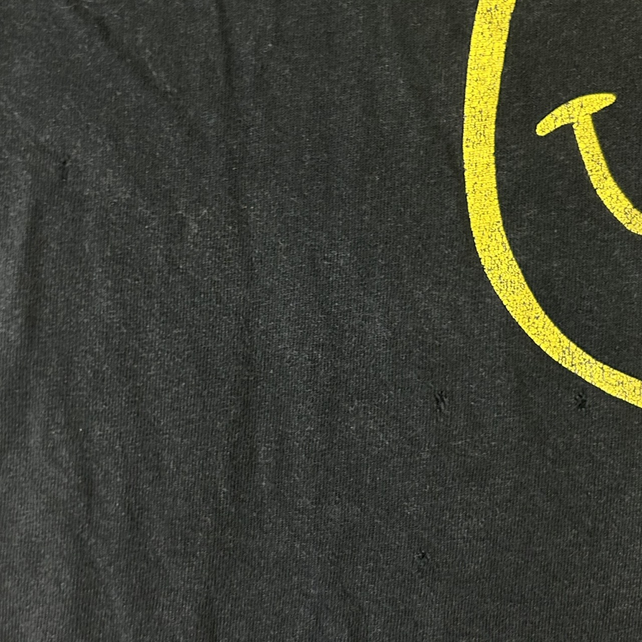 Nirvana スマイルロゴ Tシャツ 1992 Copyright グランジ フェード ブラック Fits XL の画像 14