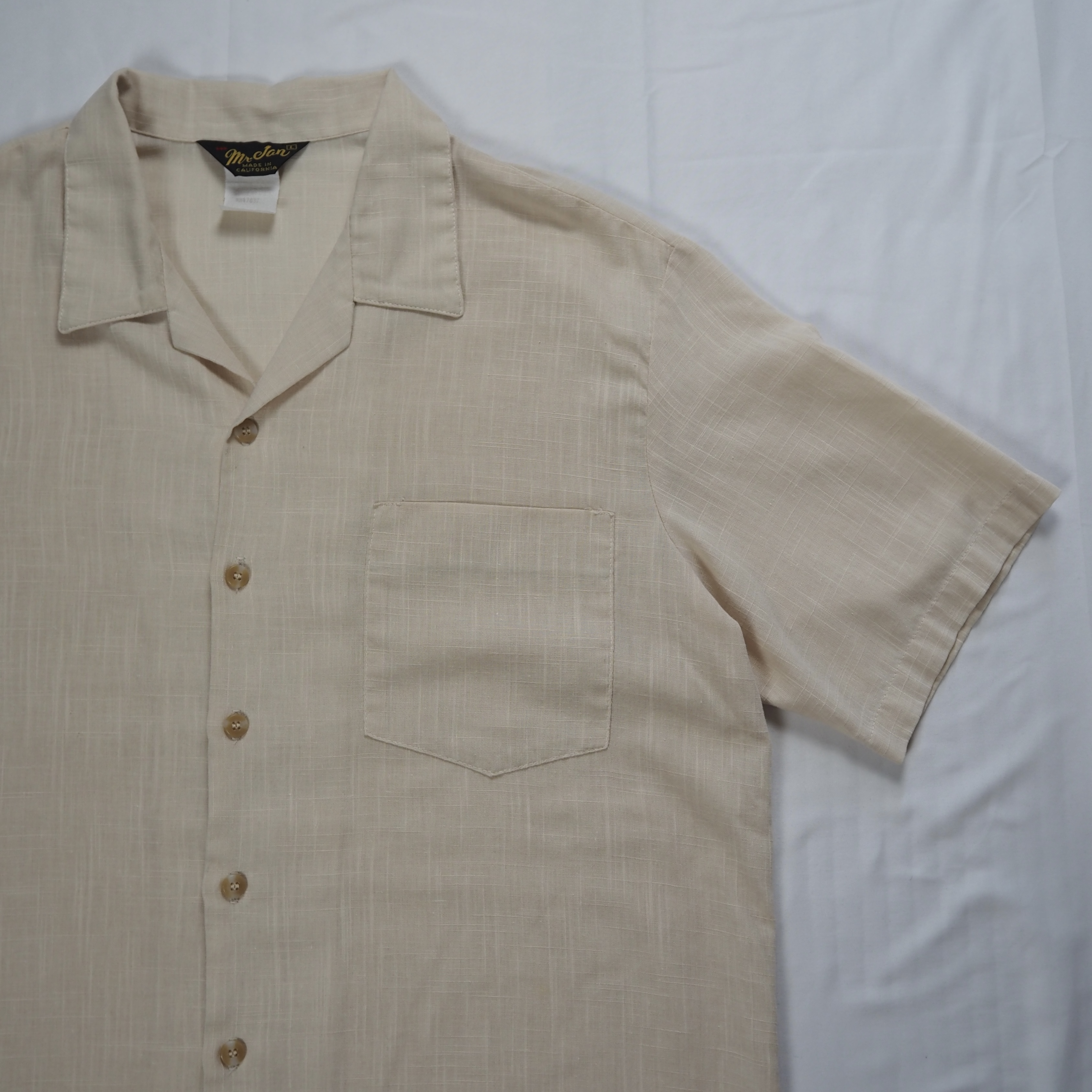 60’s-70’s コットンポリシャツ 開襟ボックス Lサイズ の画像 7