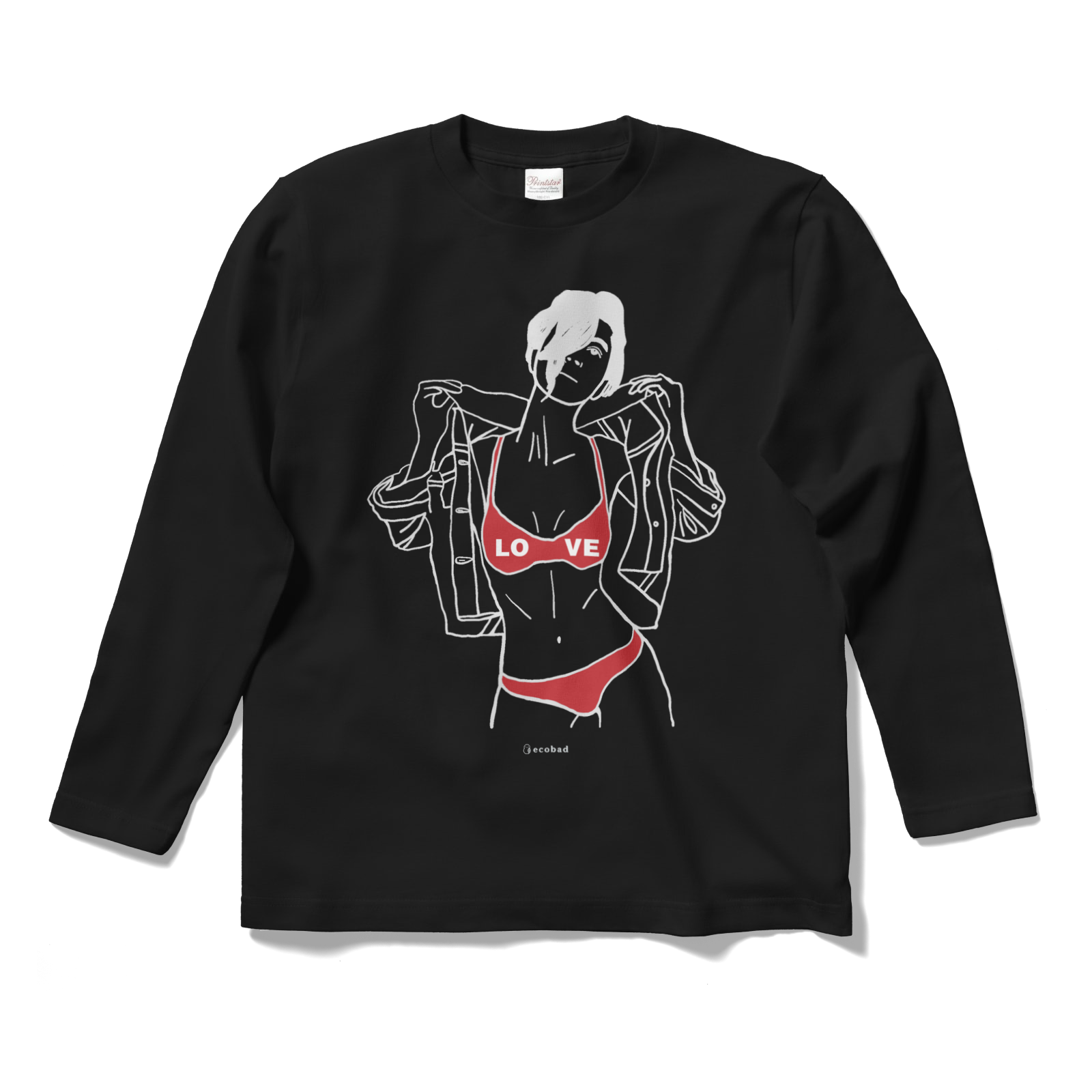 Ecobad ロングスリーブtシャツ Love 色違い有 グラフィックファッションアイテム専門店ecobad エコバド