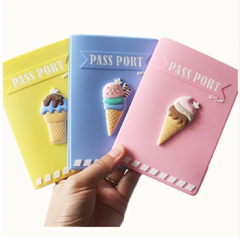 送料無料 予約商品 アイスクリーム ソフトクリーム パステルカラー パスポートケース イラスト 旅行 トラベル Selectshop Aya