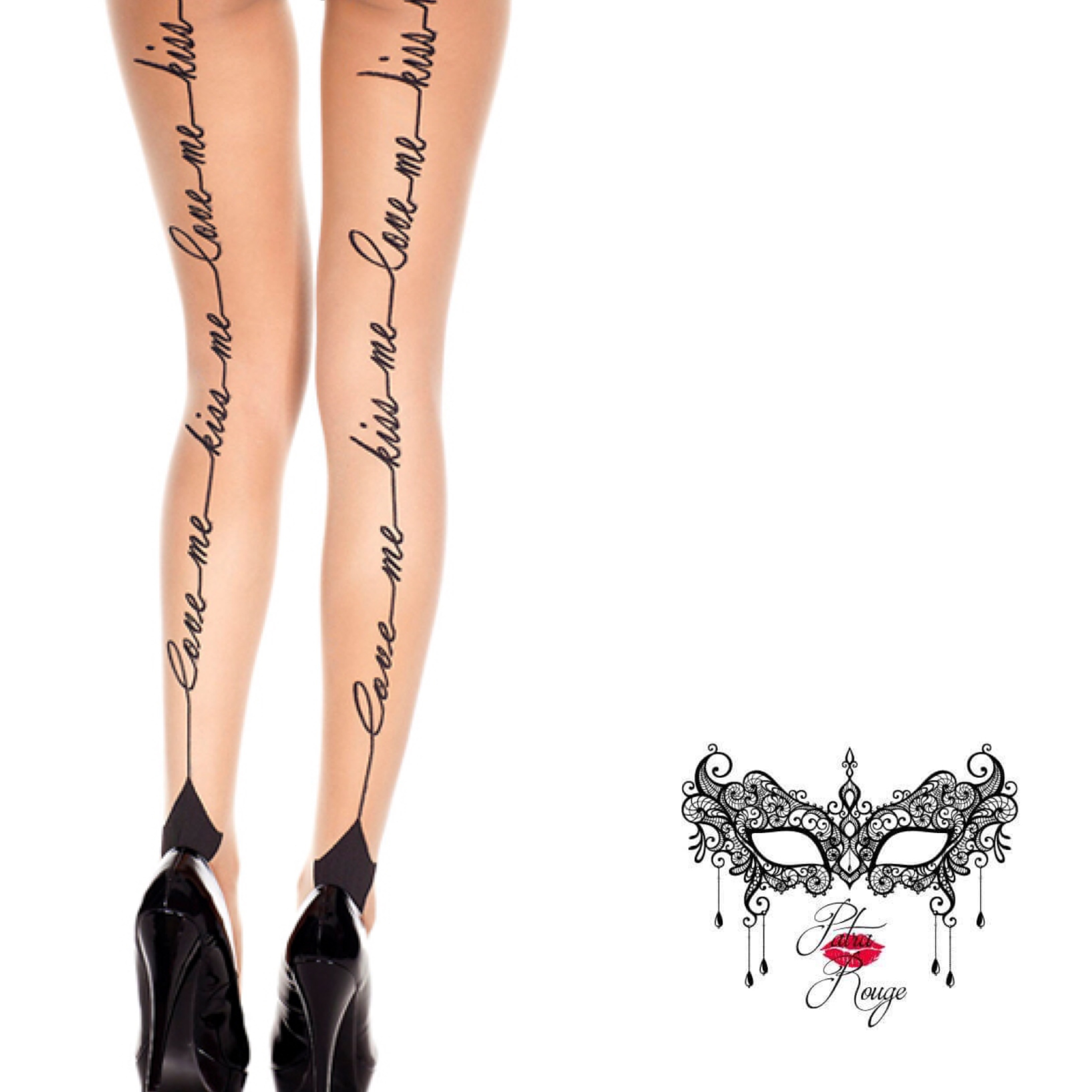 パンティストッキング Loveme Kissme バックシームデザイン パンティストッキング Patra Rouge