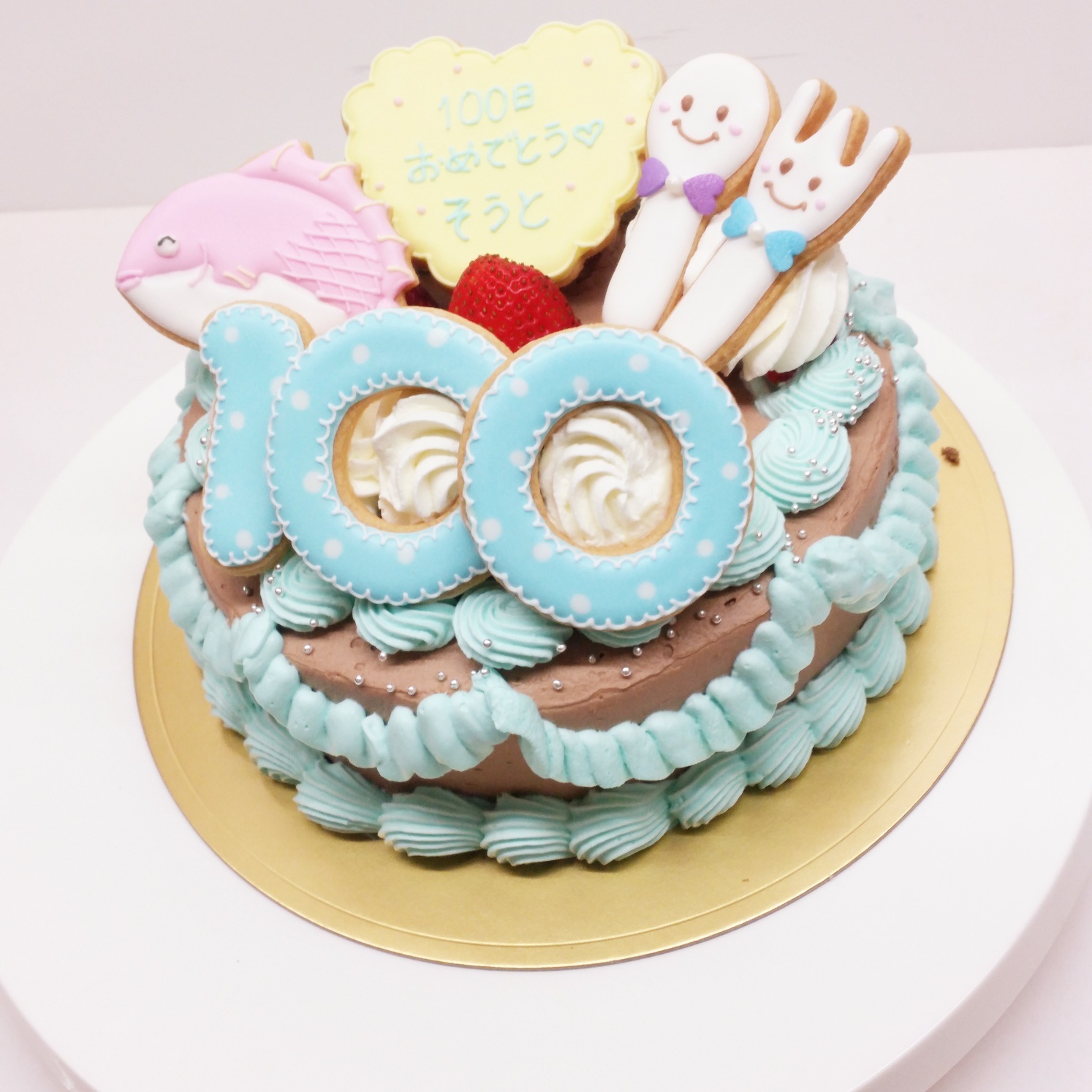 お食い初め 100日 ケーキ5号 パティスリーコショネ お食い初め 100日 ケーキ5号 パティスリーコショネ