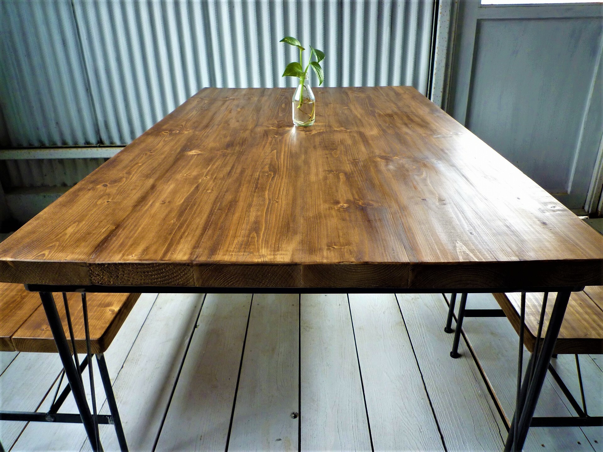 アイアンウッド サロンテーブル ダイニングテーブル 作業テーブル 900