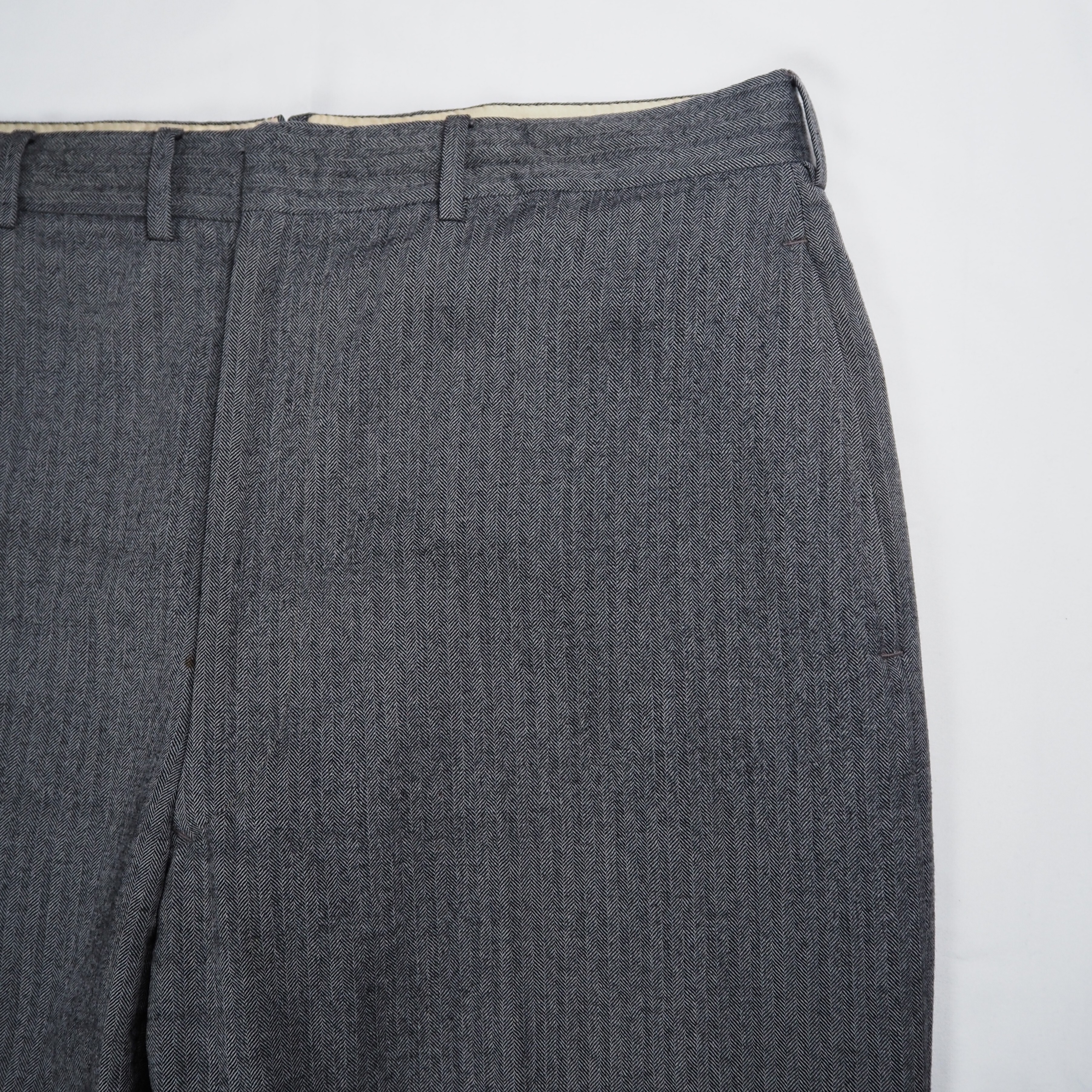 【9/23 20:00入荷】50's ウールスラックス グレー タロンジップ ノータック の画像 4