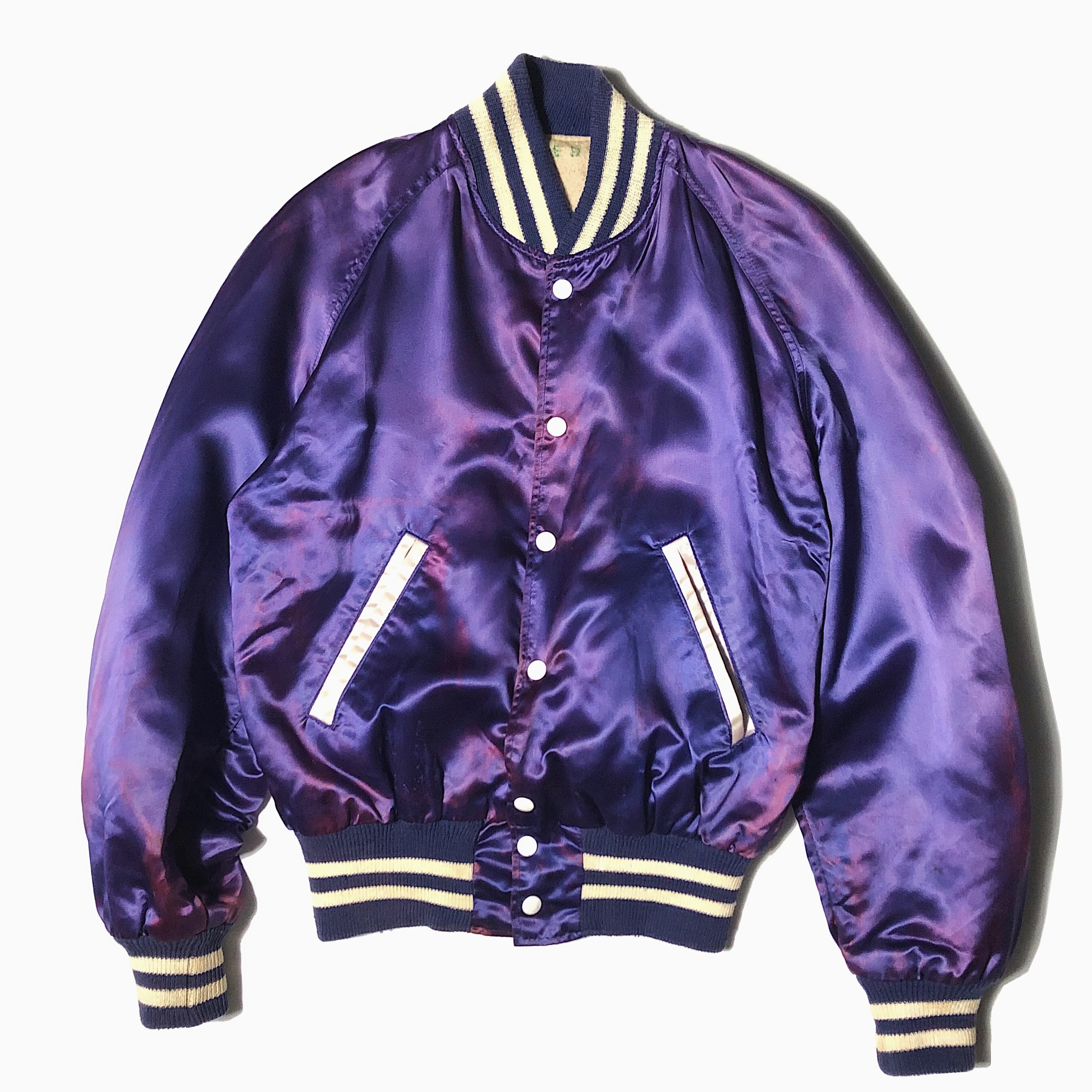 Vintage 50〜60's【Hatchers】"ATLANTA SCHOOL RADIO & TV" Faded Satin Jacket の画像 2