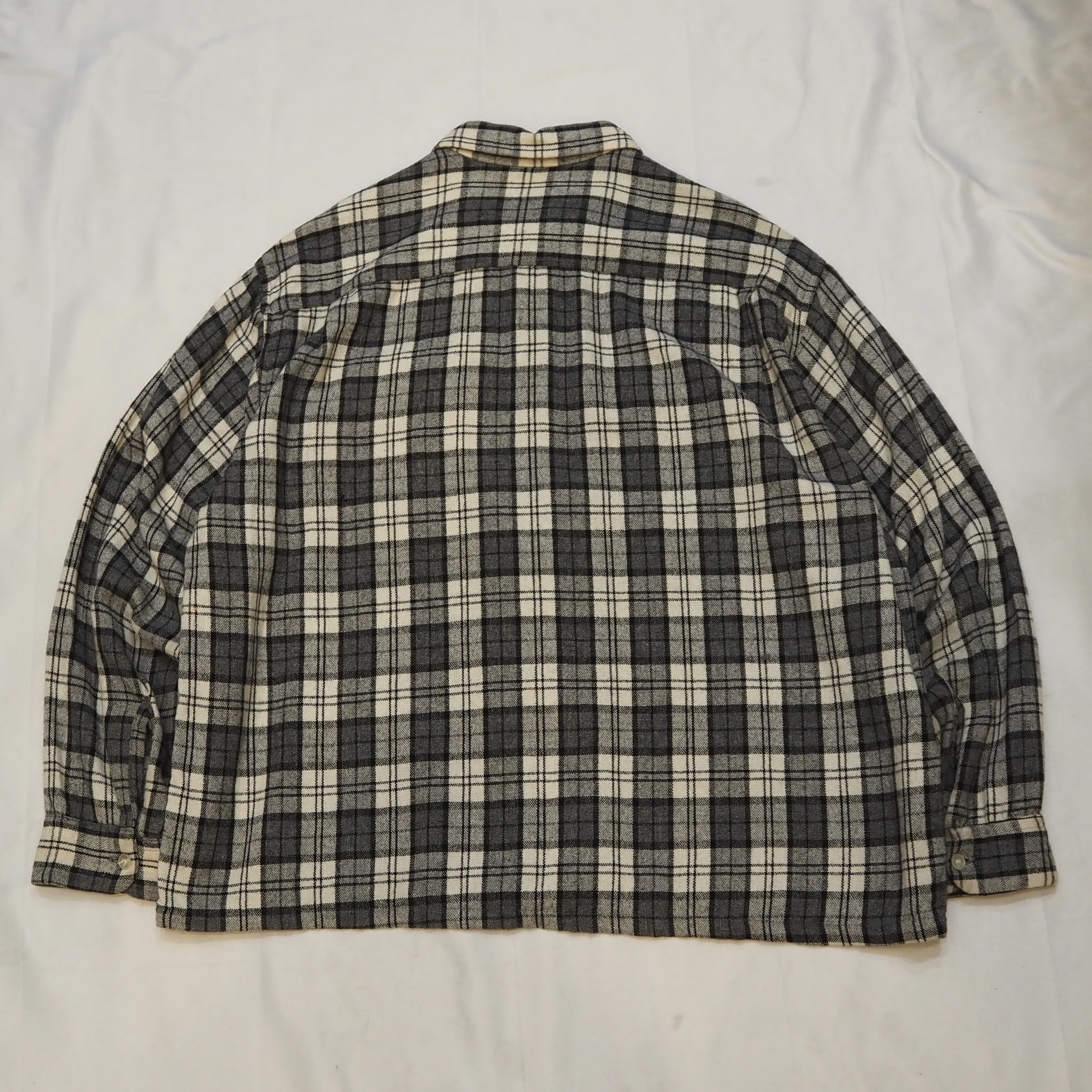 50’s ウールシャツ ブラック×ホワイト XL!!! の画像 9