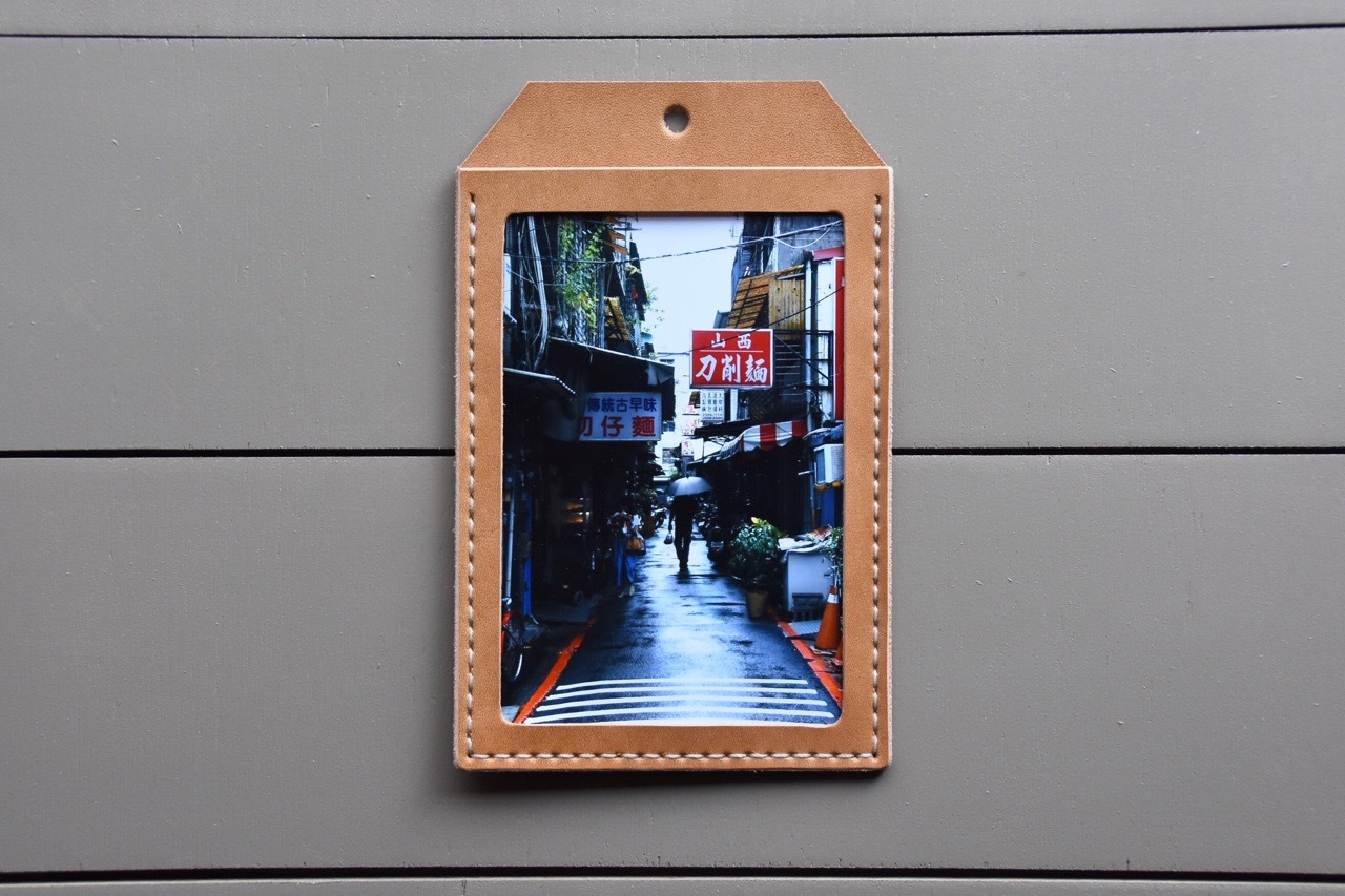 コーヒー染め 縦型 L判サイズ ウォールフォトフレーム Honey Brown Leather