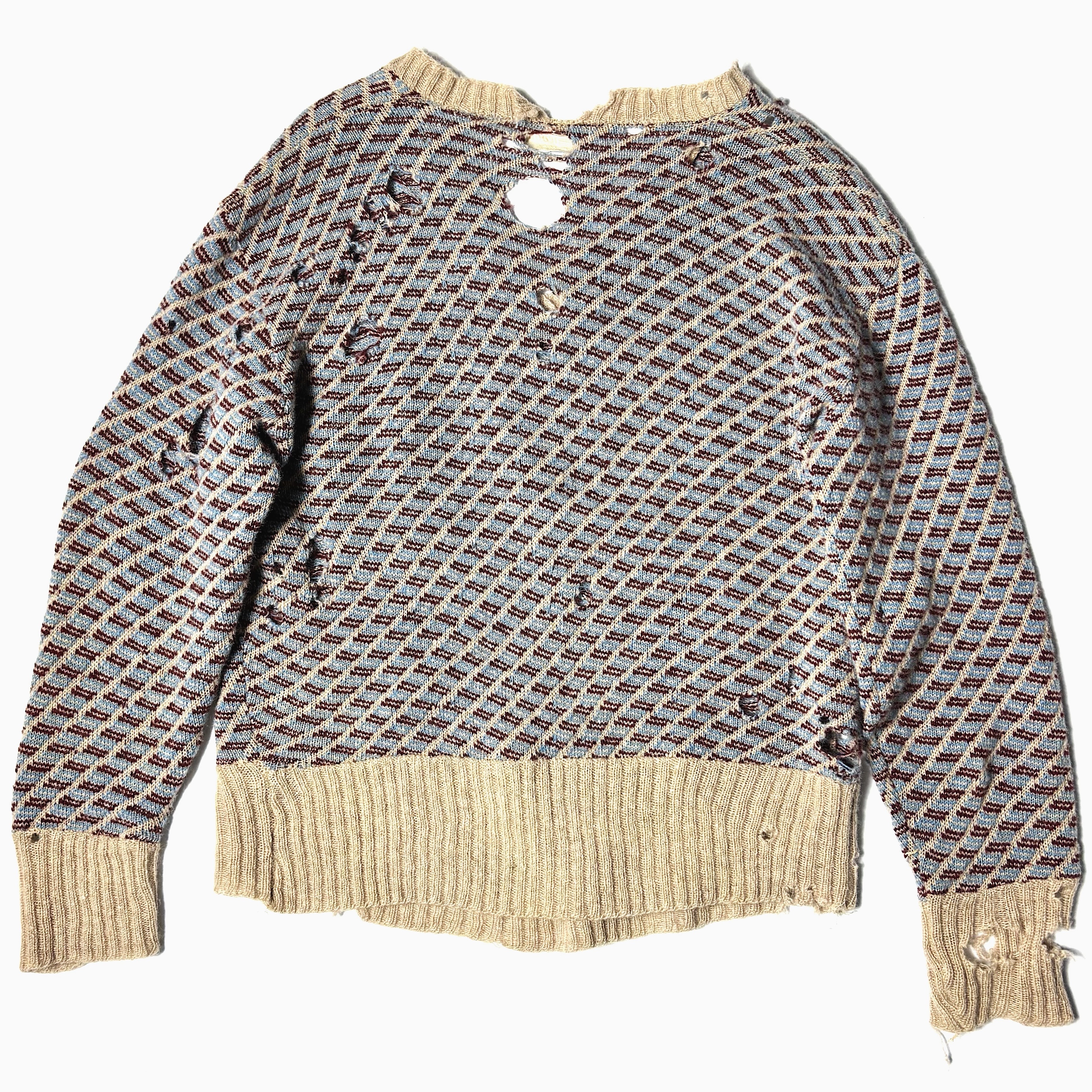Vintage 30's【ALL WOOL】Grunge Knit Sweater の画像 2