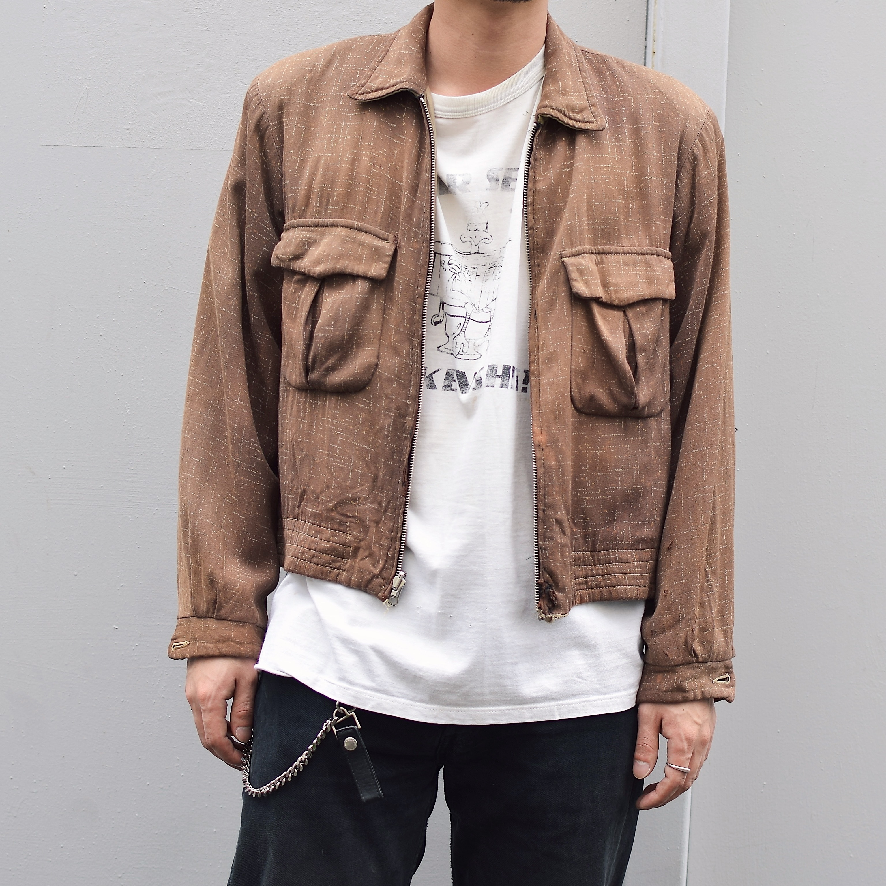 Vintage 50's【WINDBREAKER】Rayon Gabardine Jacket の画像 5