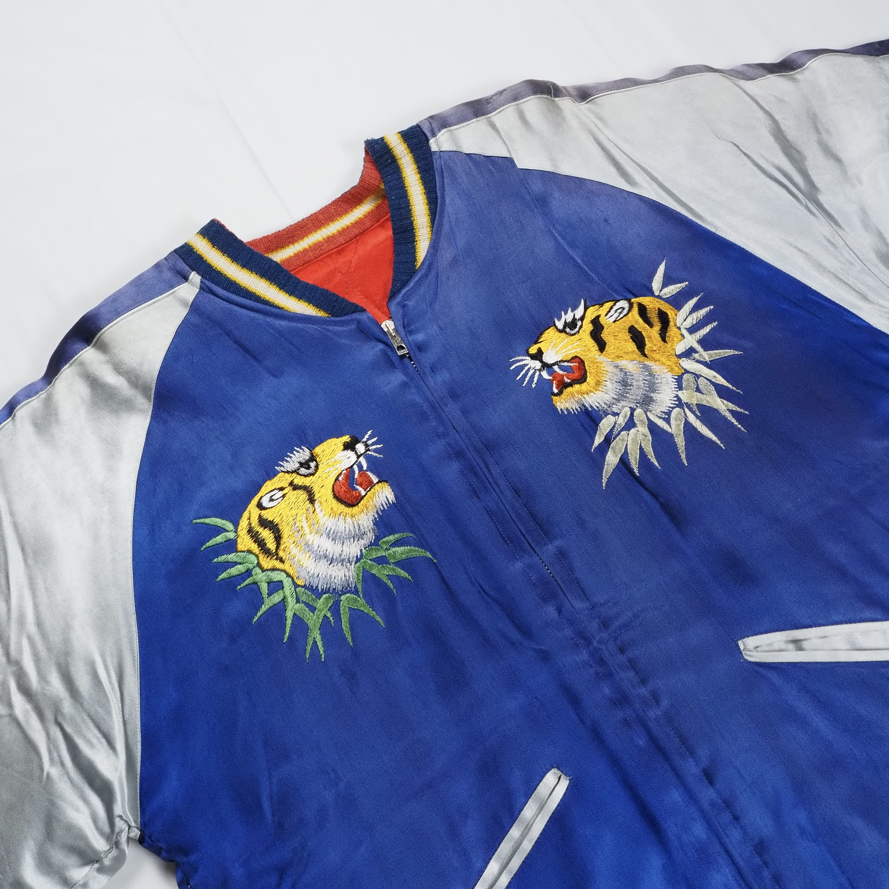 50’s スーベニアジャケット スカジャン 虎 ブルー の画像 4