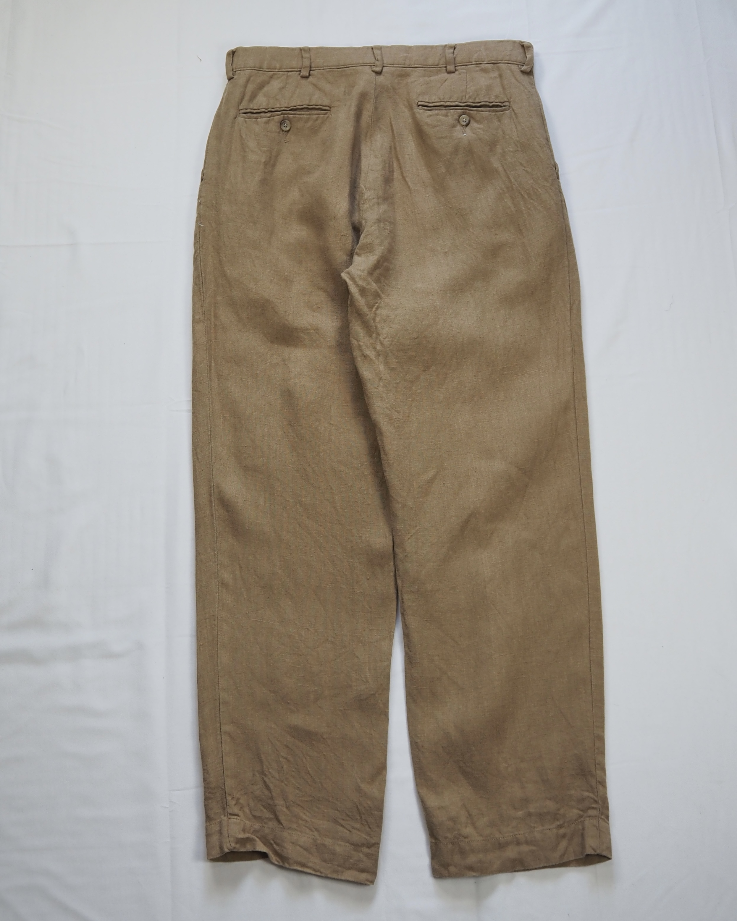【5/6(水) 20:00入荷】90’s Ralph Lauren リネンスラックス 32×30 ブラウン の画像 11