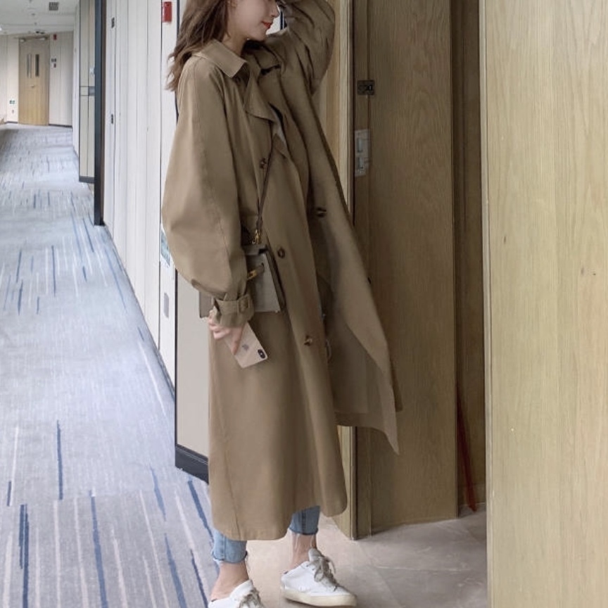 スーパー ロング コート トレンチ アウター レディース 春 秋 物 ロング 丈 長袖 韓国 ファッション 10代 30代 Ou 0074 Happy Orurea ハッピーオルレア