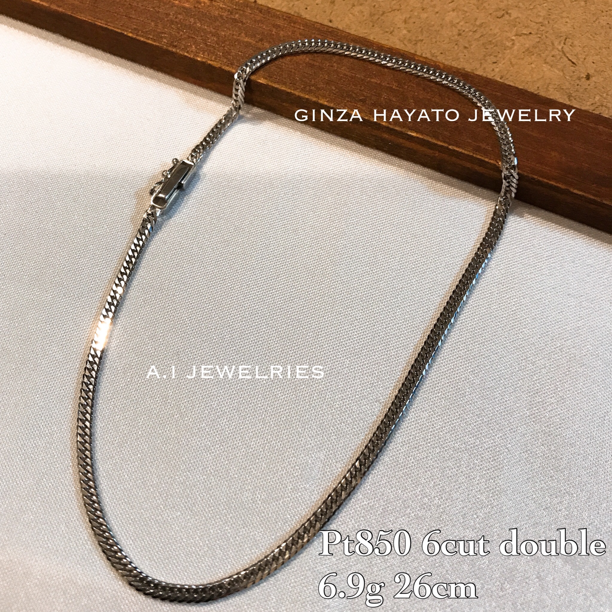 Pt850 プラチナ850 6面ダブル メンズ アンクレット 26cm Mens Anklet 男性用 A I Jewelries エイアイジュエリーズ Pt850 プラチナ850 6面ダブル メンズ アンクレット 26cm Mens Anklet 男性用 A I Jewelries エイアイジュエリーズ
