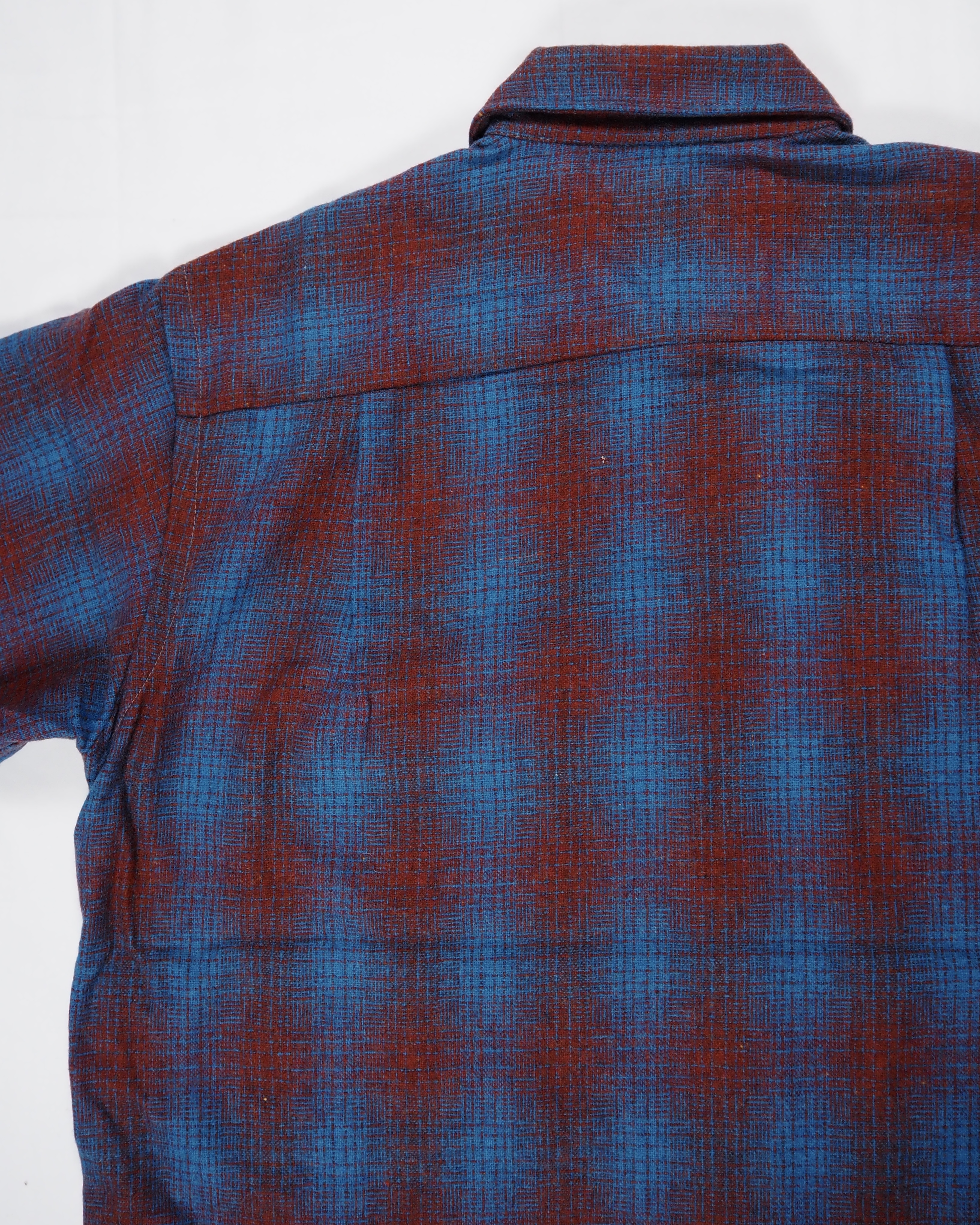 【VCM入荷】70’s Towncraft ウールシャツ レッド×ブルー オンブレ の画像 13