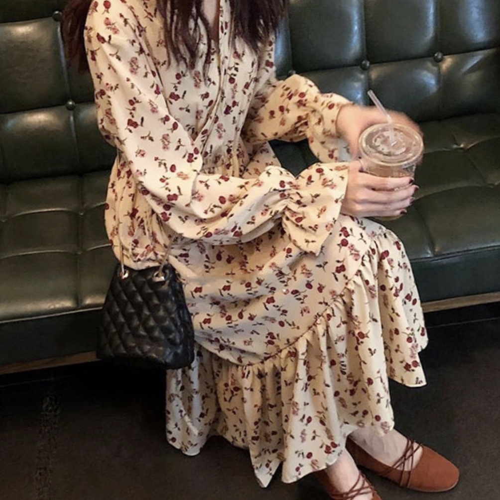 レトロ小花柄ワンピース 花柄 マキシワンピース ブラウス カシュクールワンピース ガーリー 秋 冬 大きいサイズ 長袖 Op 0391 Hapi Hapi Girl ハピ ガル レトロ小花柄ワンピース 花柄 マキシワンピース ブラウス カシュクールワンピース ガーリー 秋 冬 大きいサイズ 長袖 Op 0391 Hapi Hapi Girl ハピ ガル