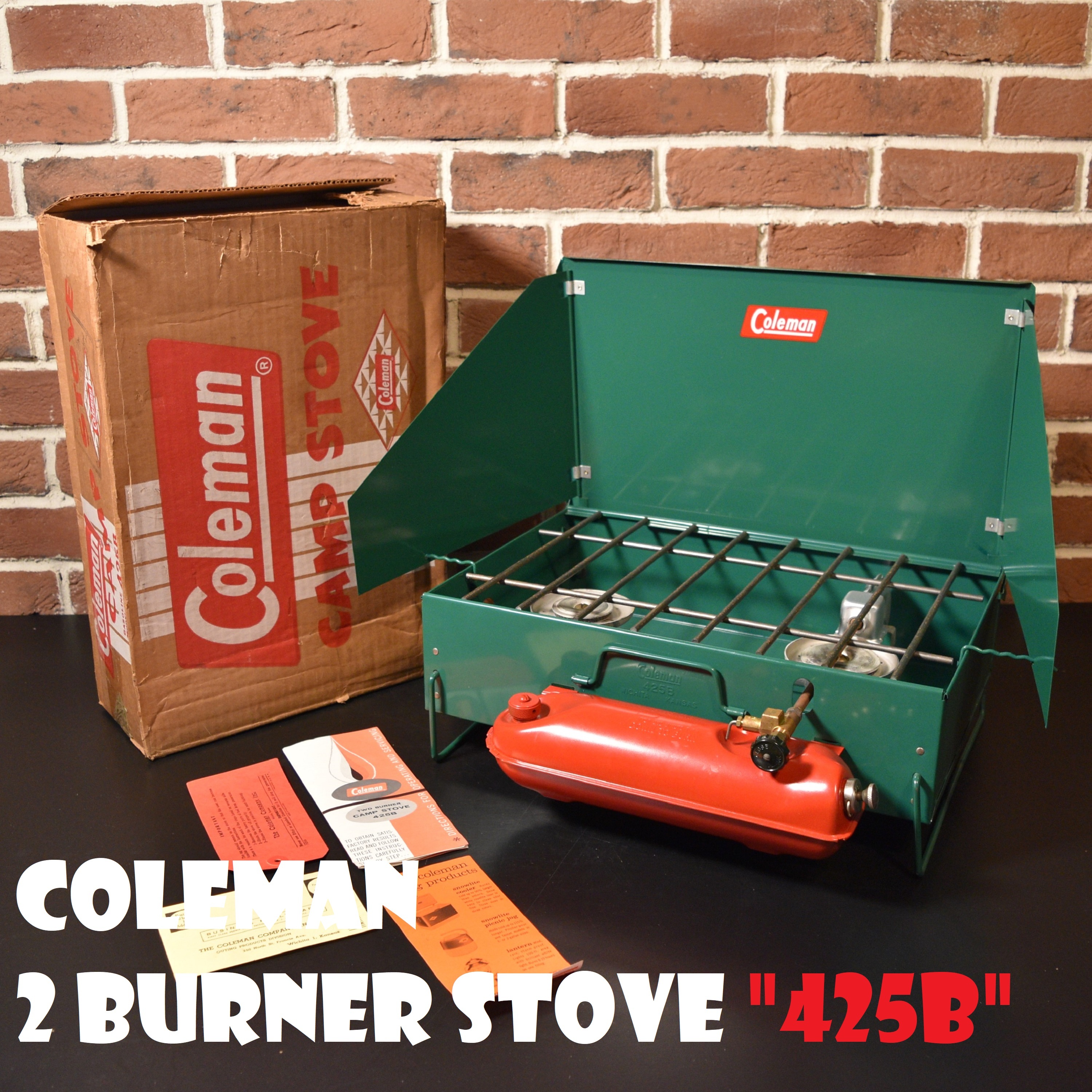 コールマン 425b ツーバーナー 新品未使用 赤タンク ビンテージ ストーブ 50年代 60年代 2バーナー Coleman 純正箱付き Super Vintage Depot スーパービンテージデポ